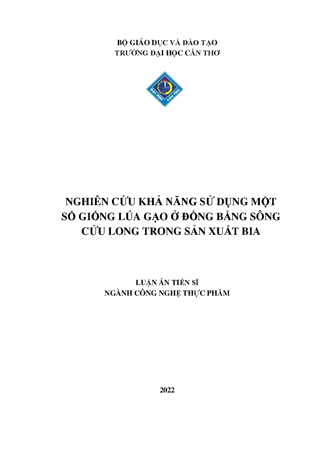 Nghiên cứu sử dụng giống lúa sản xuất bia tại ĐBSCL