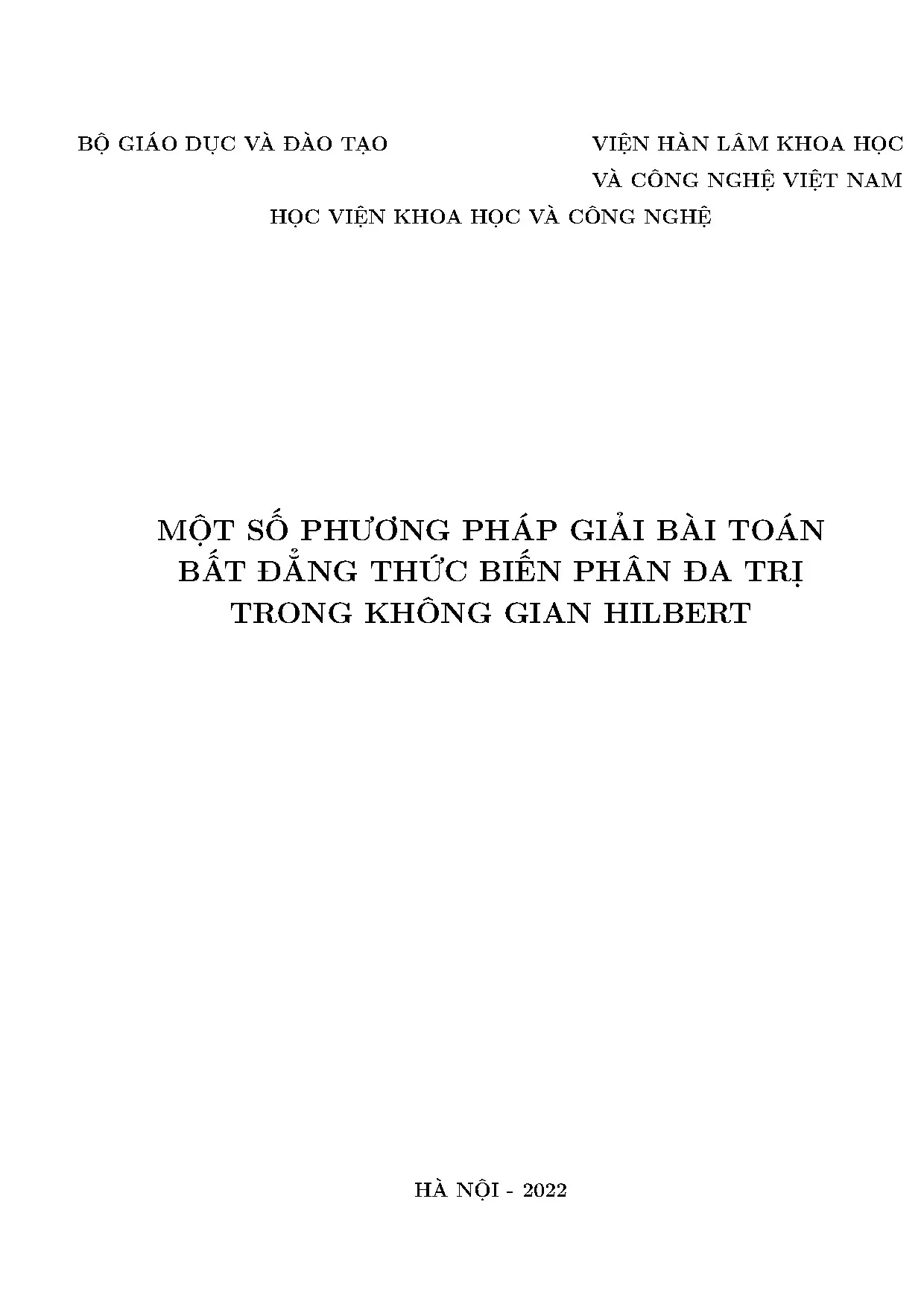 Giải bài toán bất đẳng thức biến phân đa trị trong không gian Hilbert