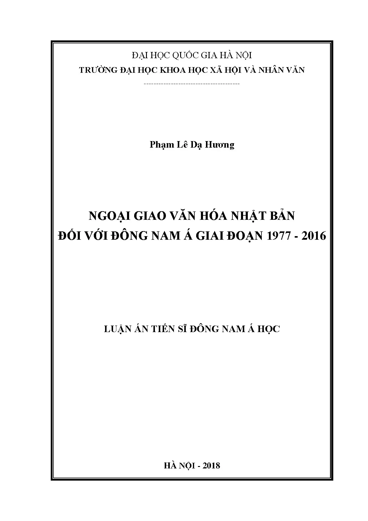Luận án tiến sĩ ngoại giao văn hóa của nhật bản đối với đông