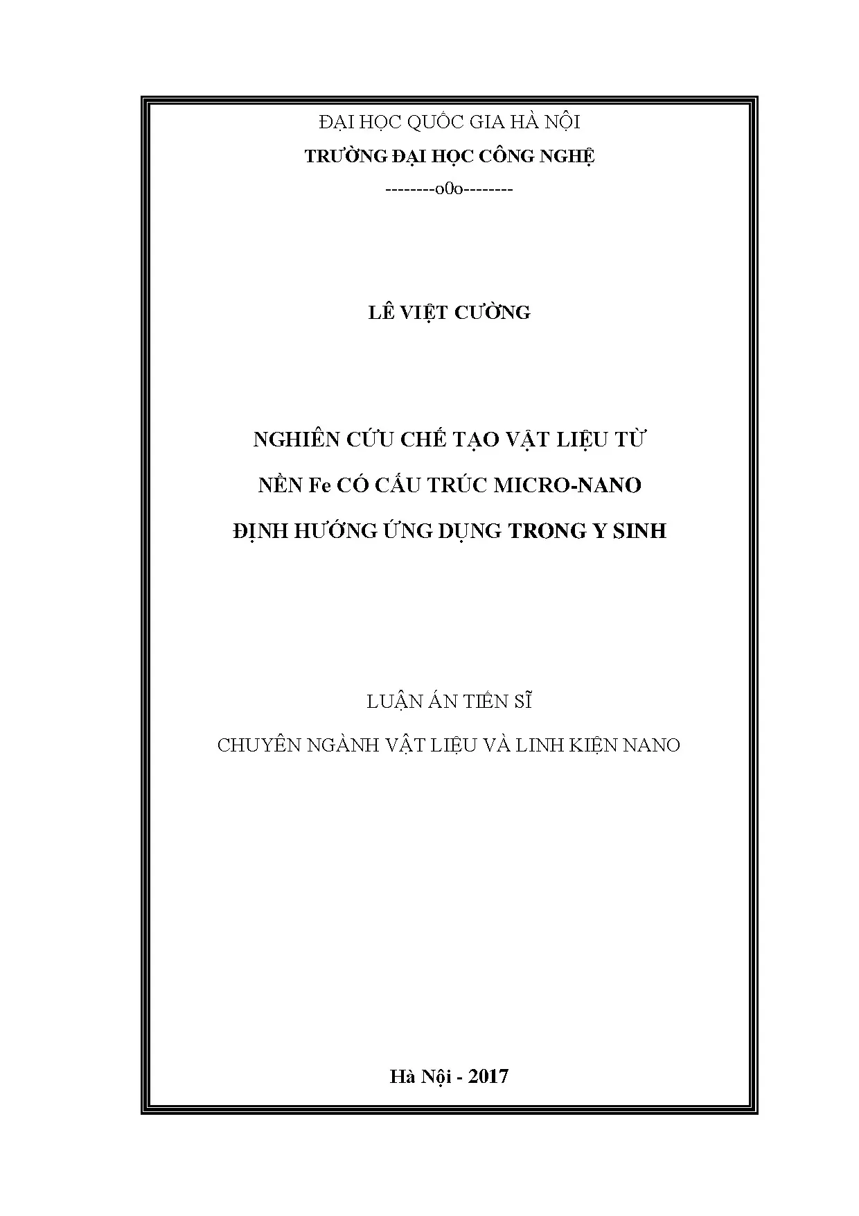 Luận án tiến sĩ nghiên cứu chế tạo vật liệu từ nền fe có cấu