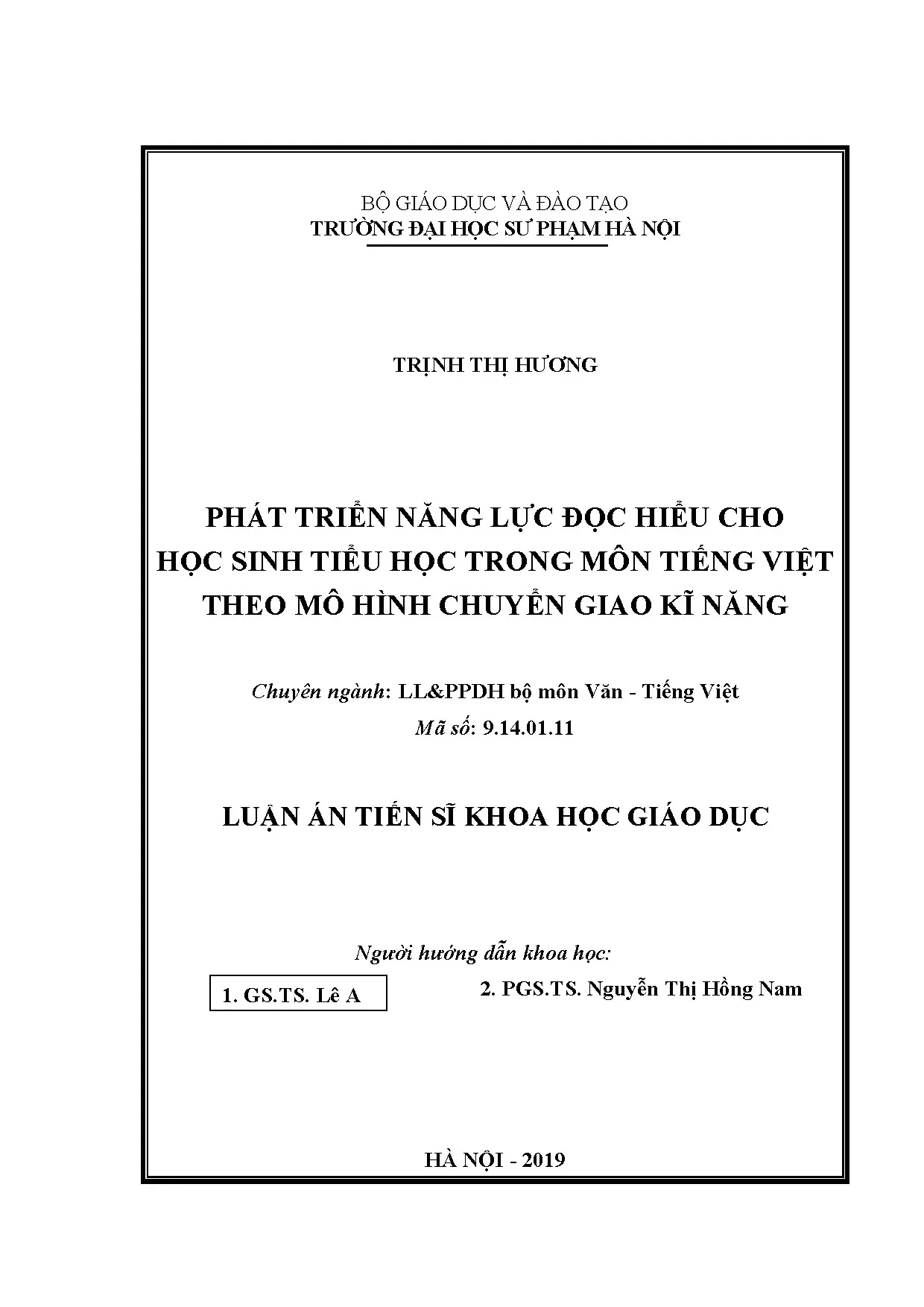 Phát triển năng lực đọc hiểu Tiếng Việt tiểu học: Mô hình chuyển giao kỹ năng