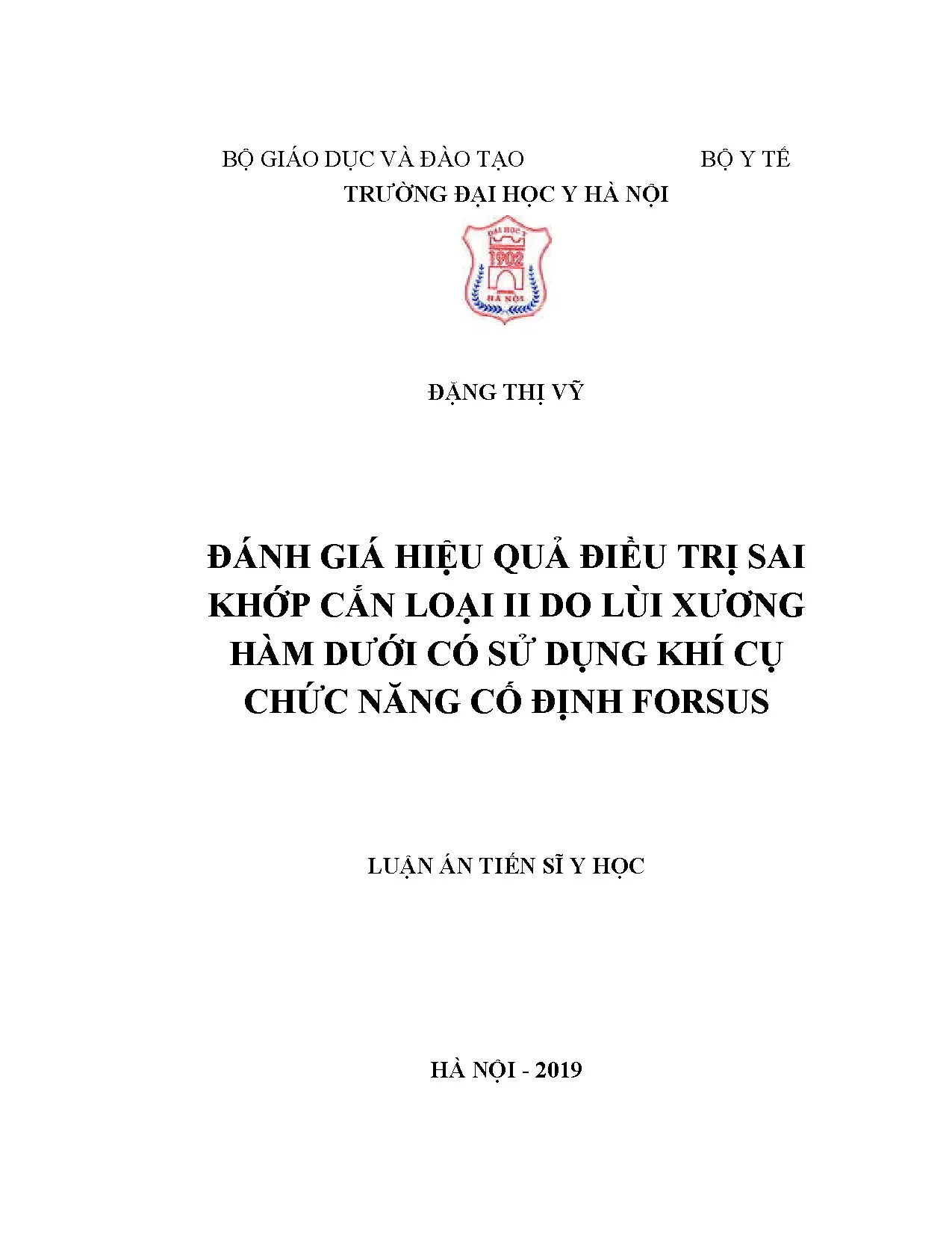 Luận án tiến sĩ đánh giá hiệu quả điều trị sai khớp cắn loại