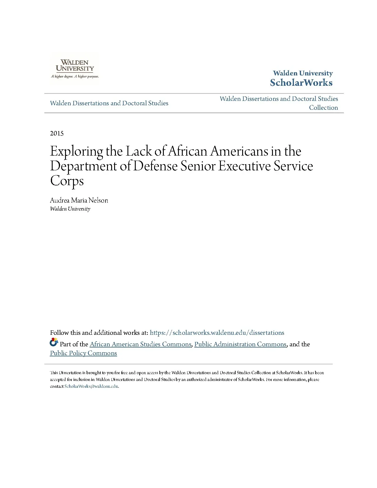 Exploring the lack of african americans in the department of