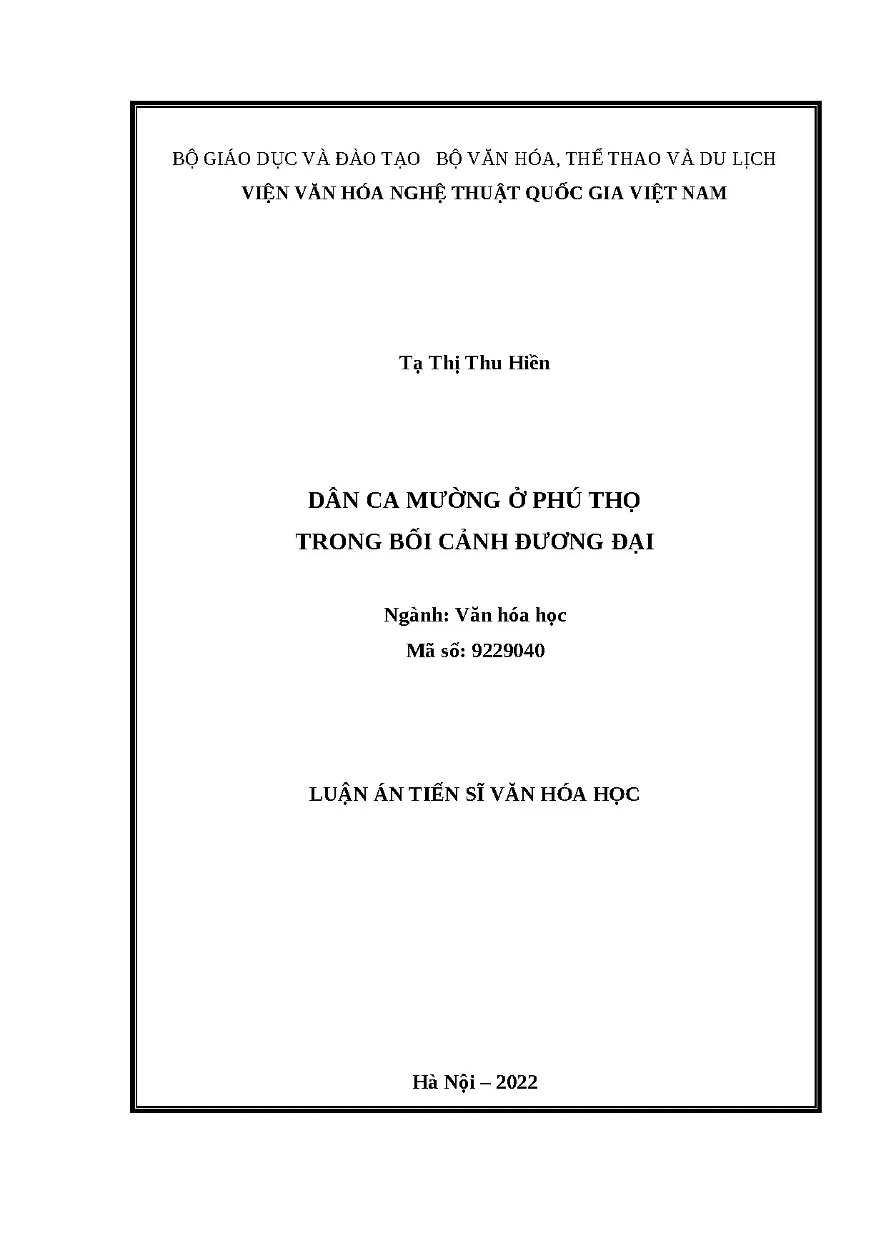 Tiến sĩ văn hóa học: Dân ca Mường Phú Thọ trong bối cảnh đương đại