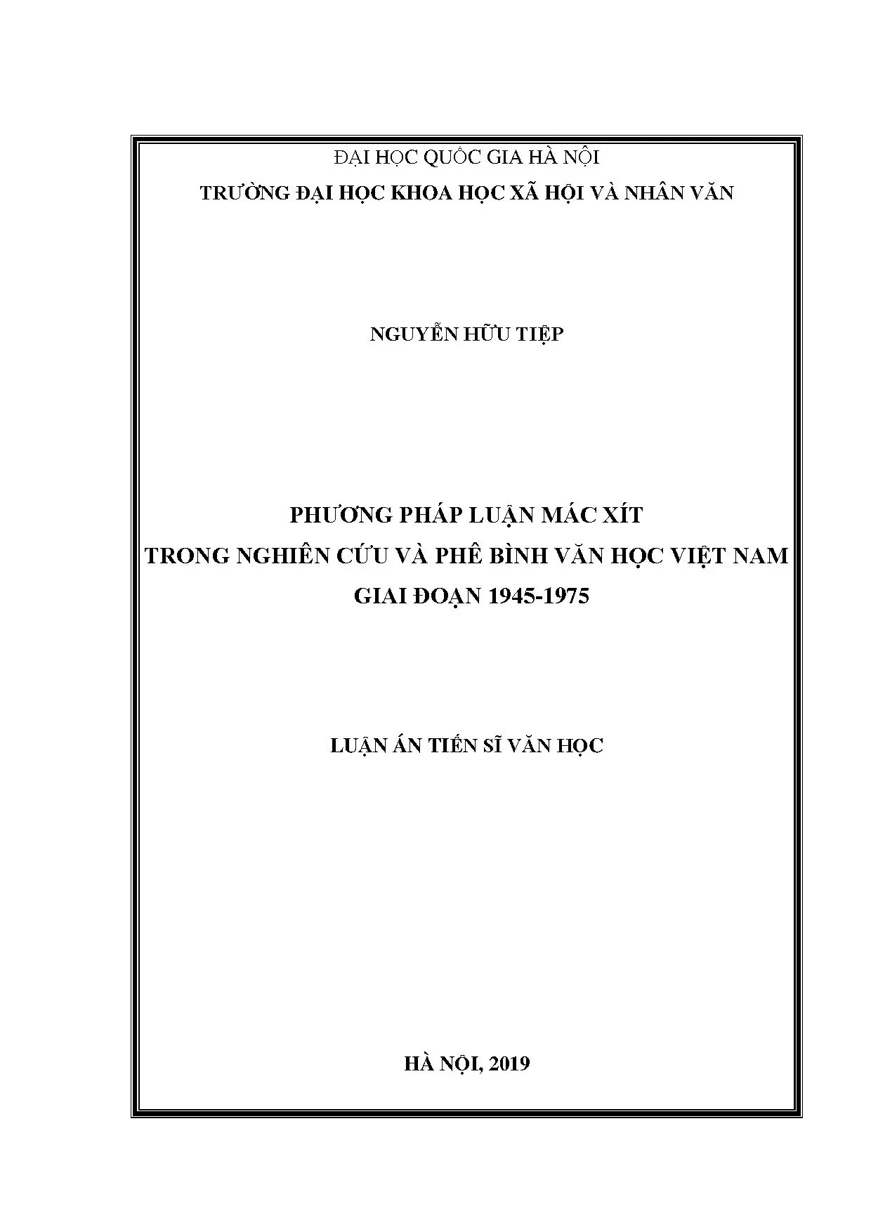 Phương pháp luận Mác xít phê bình văn học Việt Nam 1945-1975