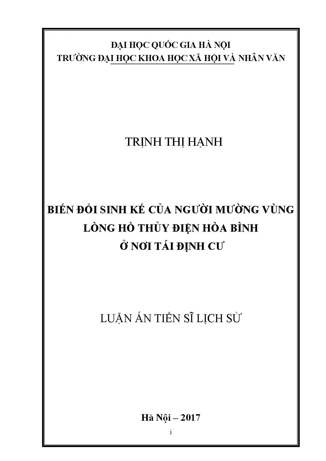 Biến đổi sinh kế người Mường vùng lòng hồ thủy điện Hòa Bình
