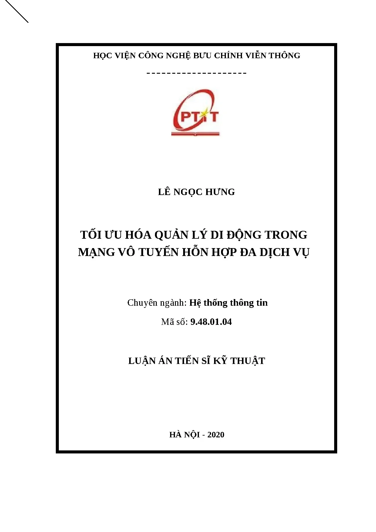 Tối ưu hóa quản lý di động trong mạng vô tuyến hỗn hợp đa dịch vụ