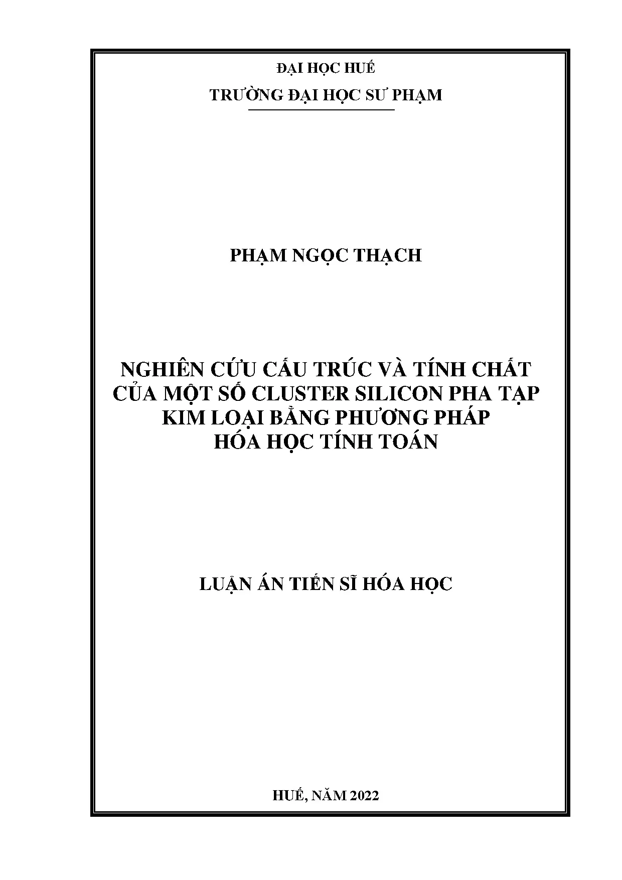 Nghiên cứu cấu trúc và tính chất của một số cluster silicon