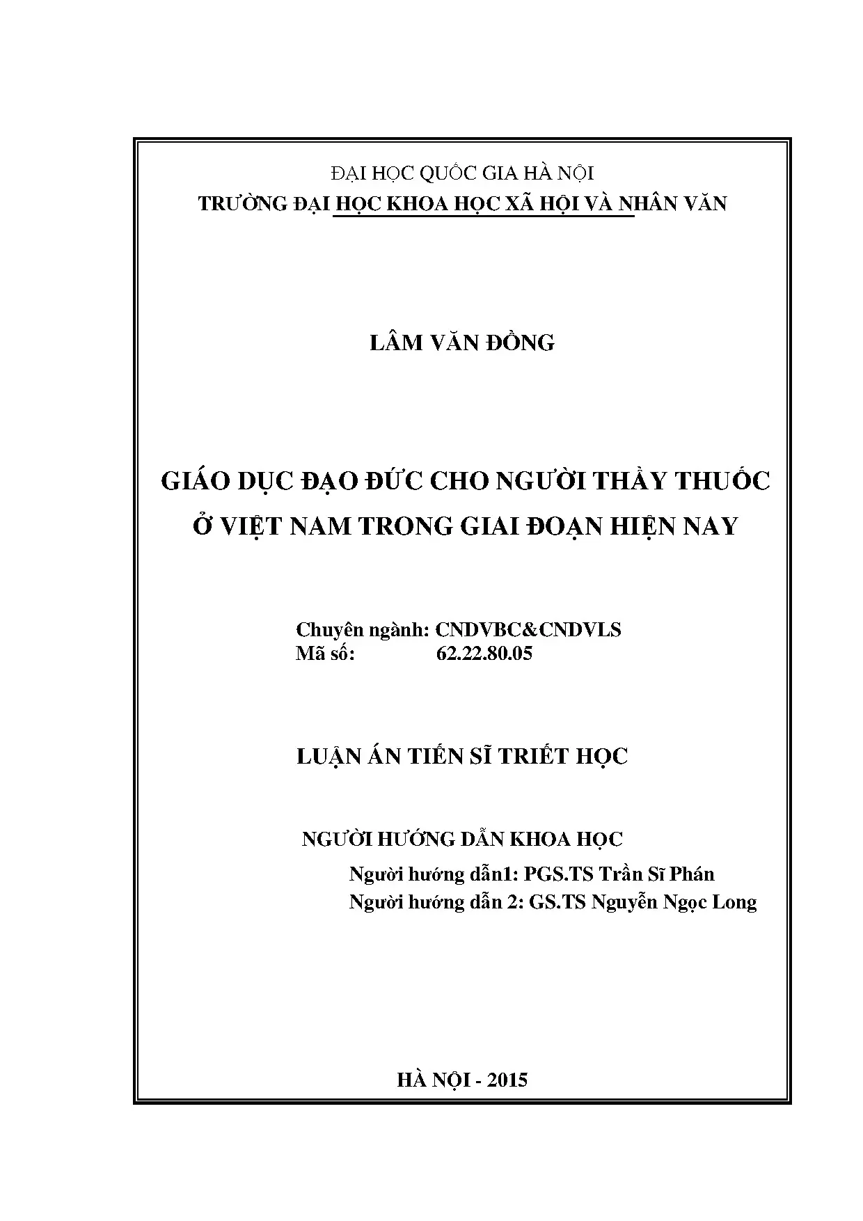 Giáo dục đạo đức thầy thuốc Việt Nam hiện nay