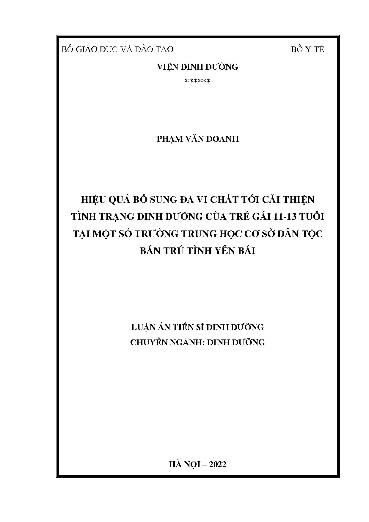 Hiệu quả bổ sung đa vi chất cải thiện dinh dưỡng trẻ gái 11-13 tuổi