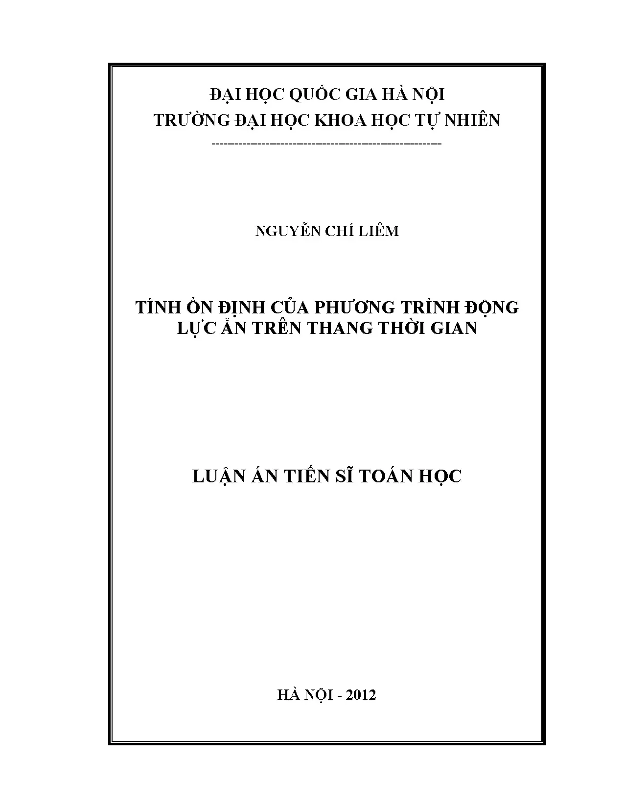 Tính ổn định phương trình động lực ẩn trên thang thời gian