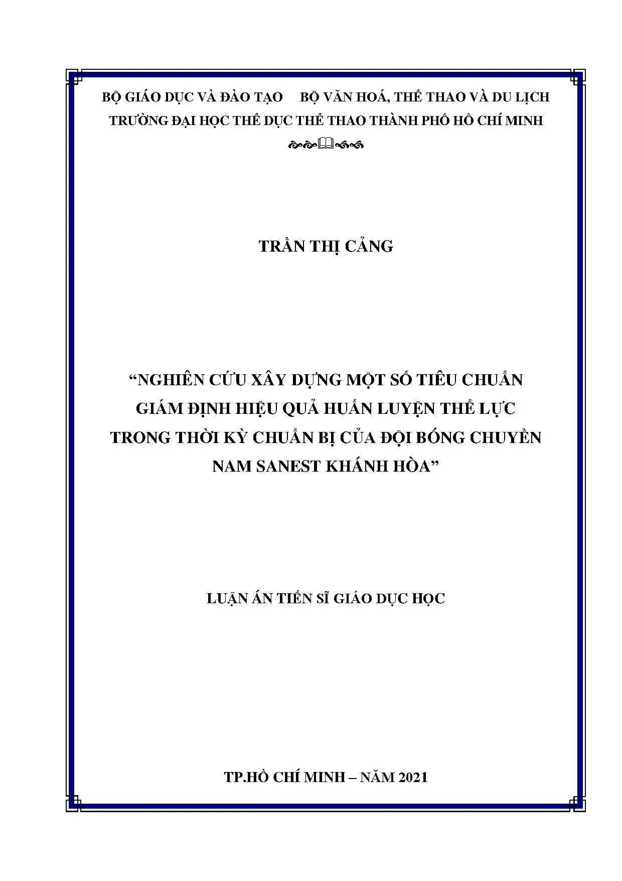 Luận án tiến sĩ nghiên cứu xây dựng một số tiêu chuẩn giám đ