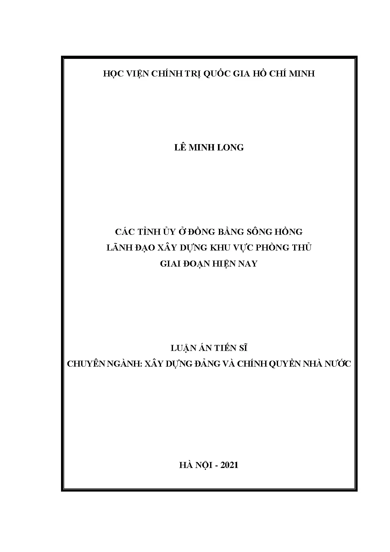 Lãnh đạo xây dựng khu vực phòng thủ ở Đồng bằng Sông Hồng