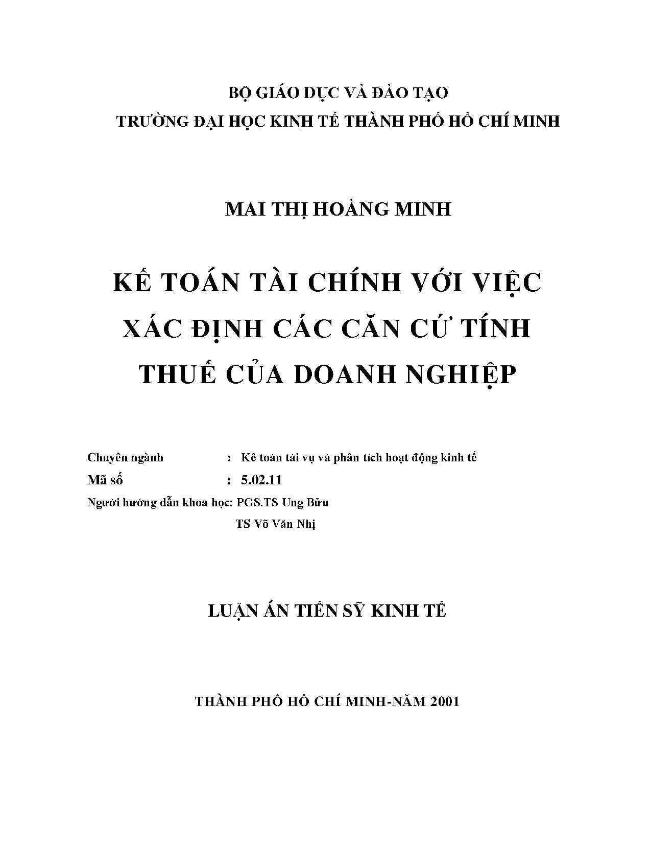 Kế toán tài chính & căn cứ tính thuế doanh nghiệp
