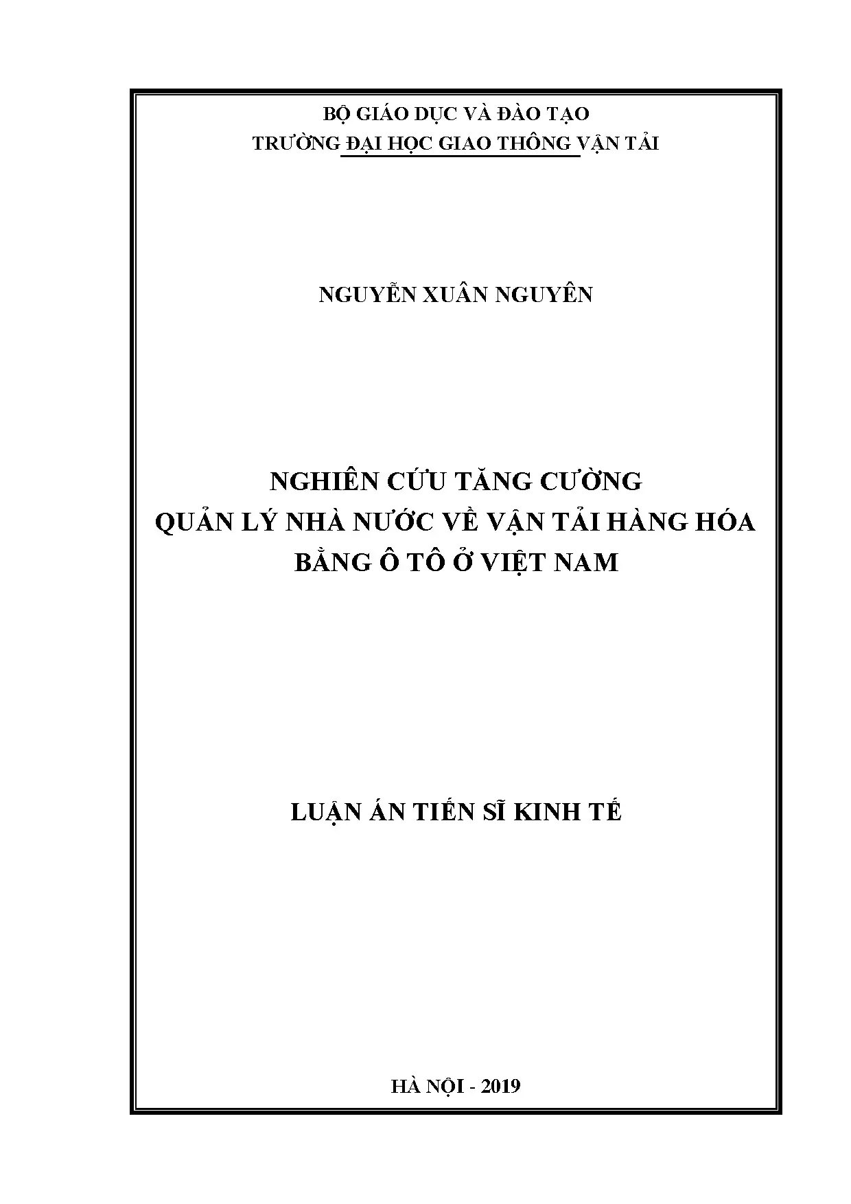 Quản lý nhà nước vận tải hàng hóa ô tô Việt Nam