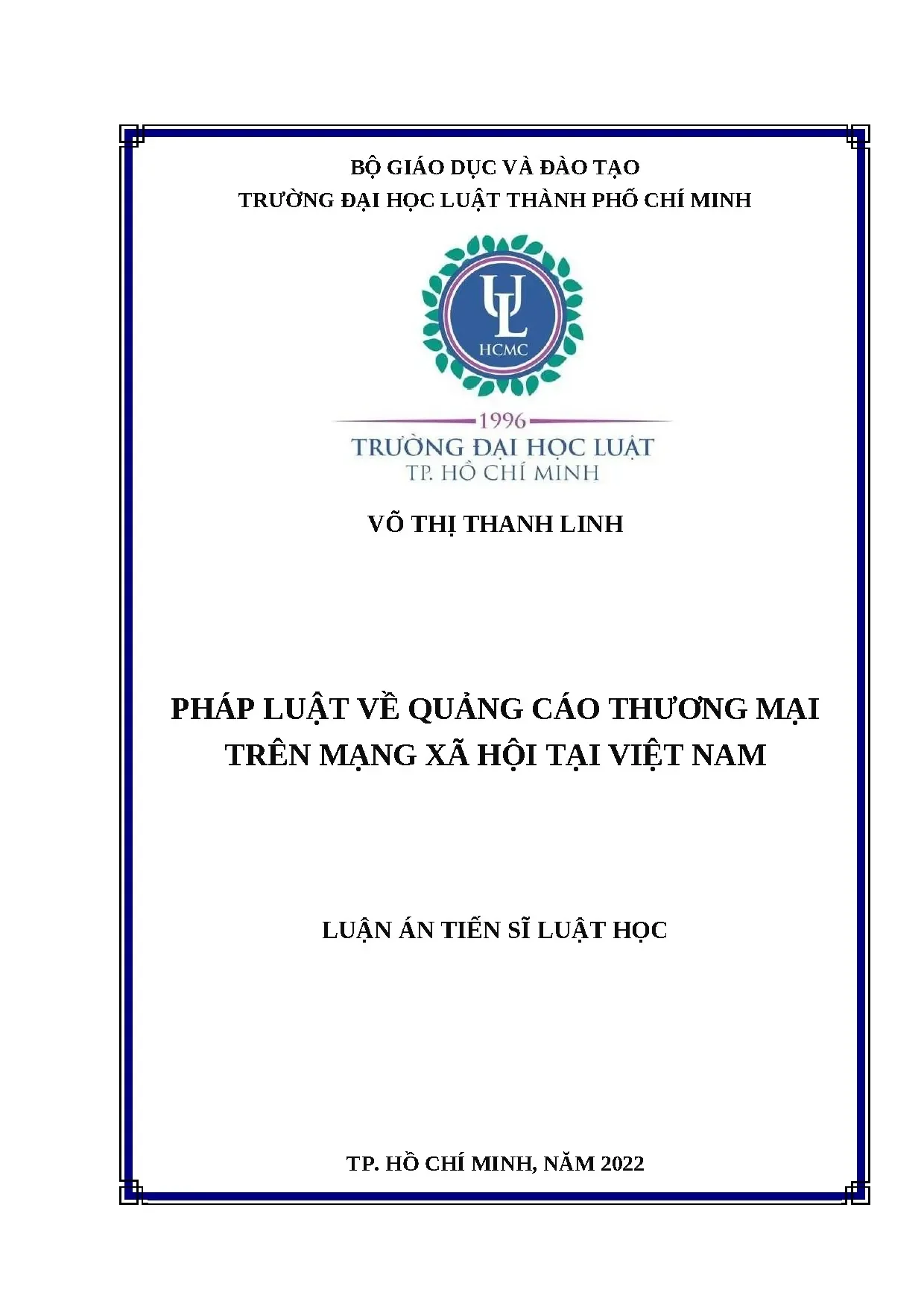 Luận án tiến sĩ luật học pháp luật về quảng cáo thương mại t
