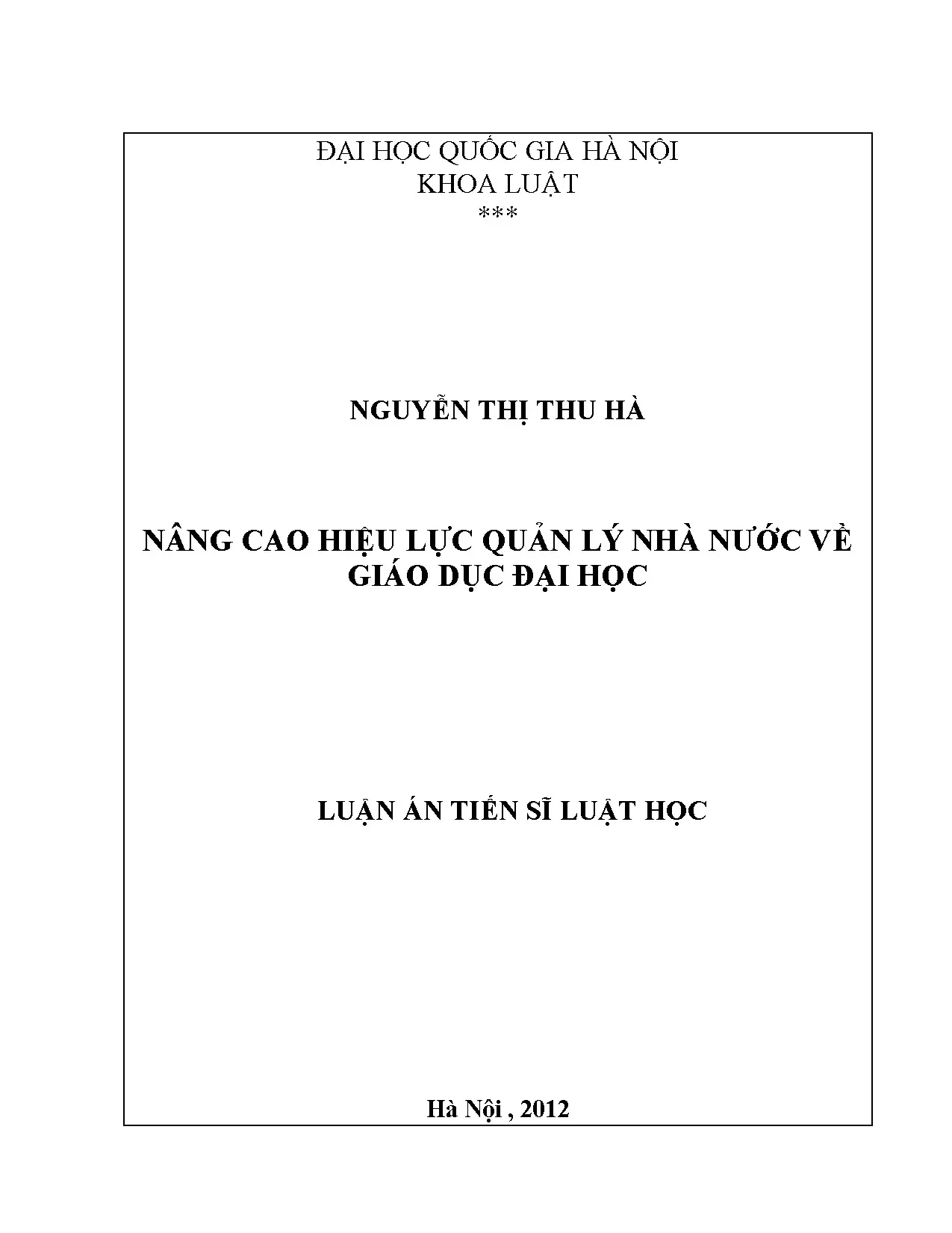 Nâng cao hiệu lực quản lý nhà nước giáo dục đại học