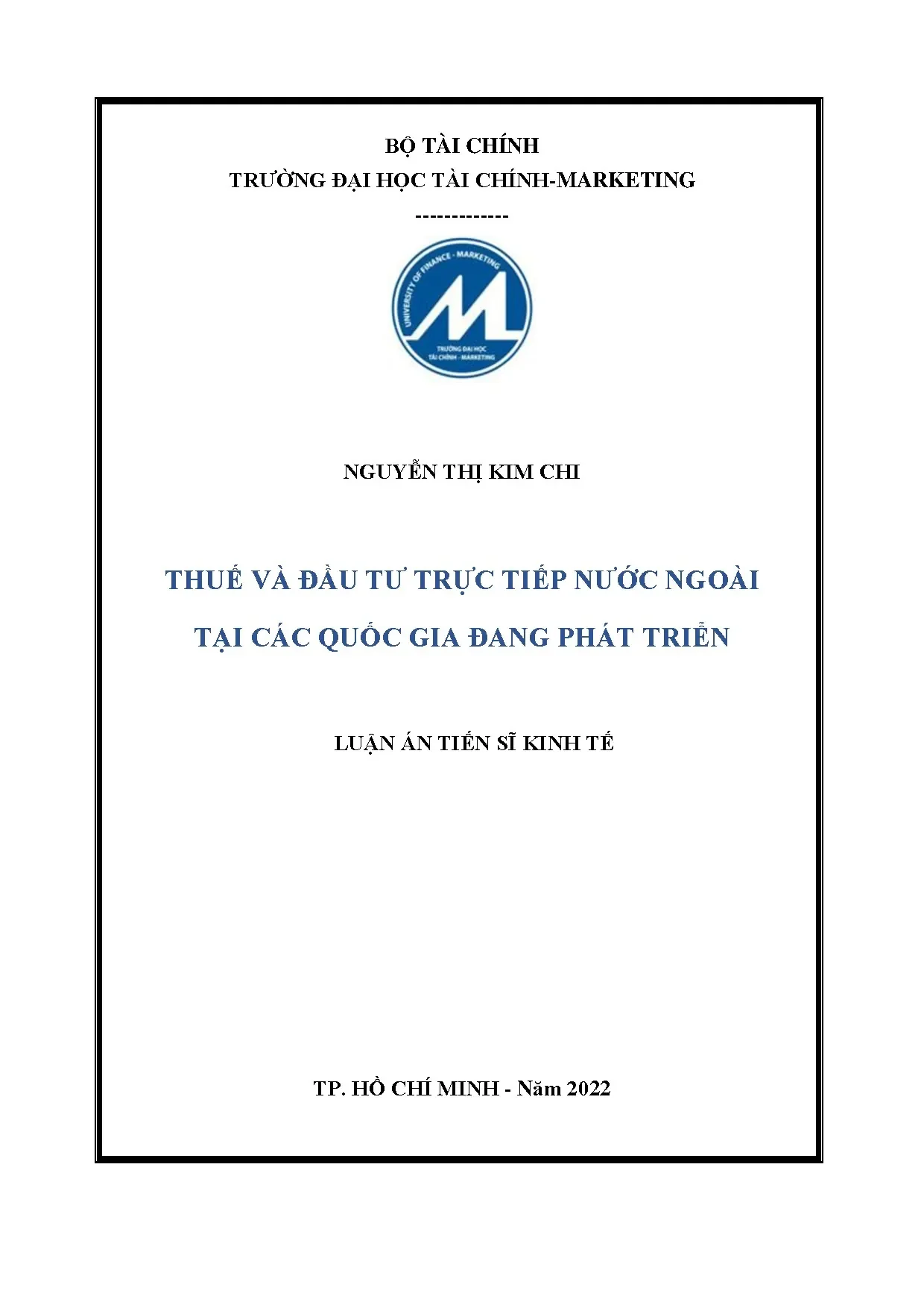 Thuế và đầu tư trực tiếp nước ngoài tại các quốc gia đang phát triển