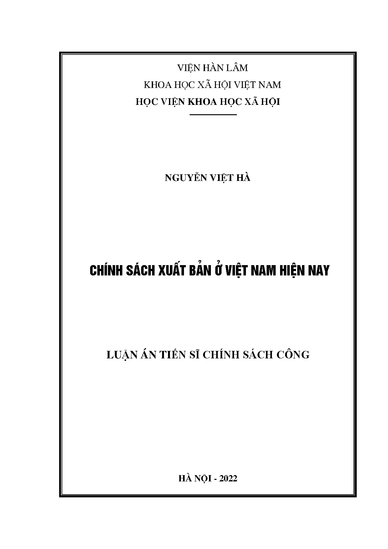 Chính sách xuất bản ở Việt Nam hiện nay