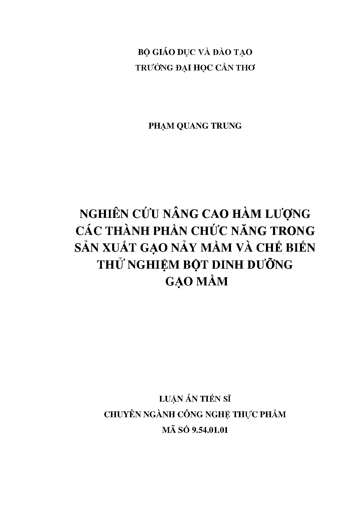 Nâng cao hàm lượng thành phần chức năng gạo nảy mầm