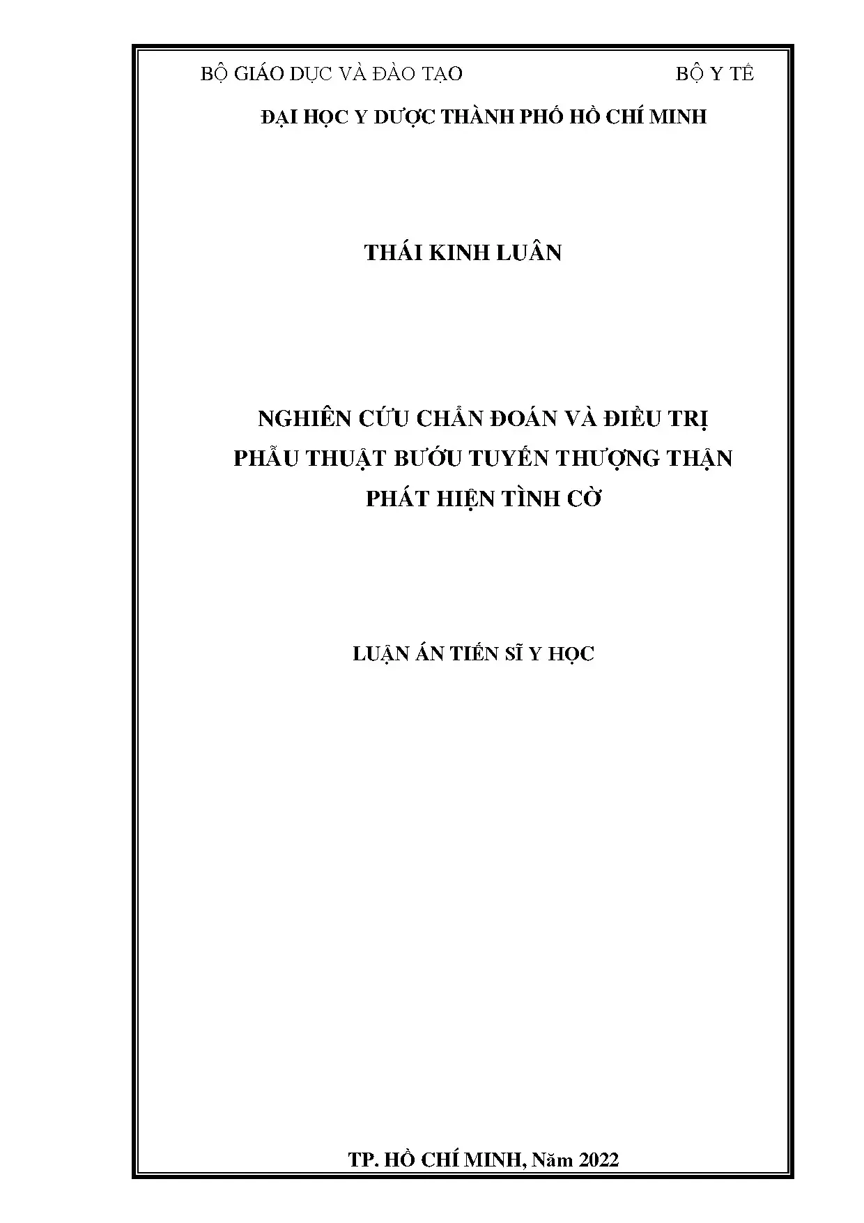 Chẩn đoán và phẫu thuật bướu tuyến thượng thận phát hiện tình cờ