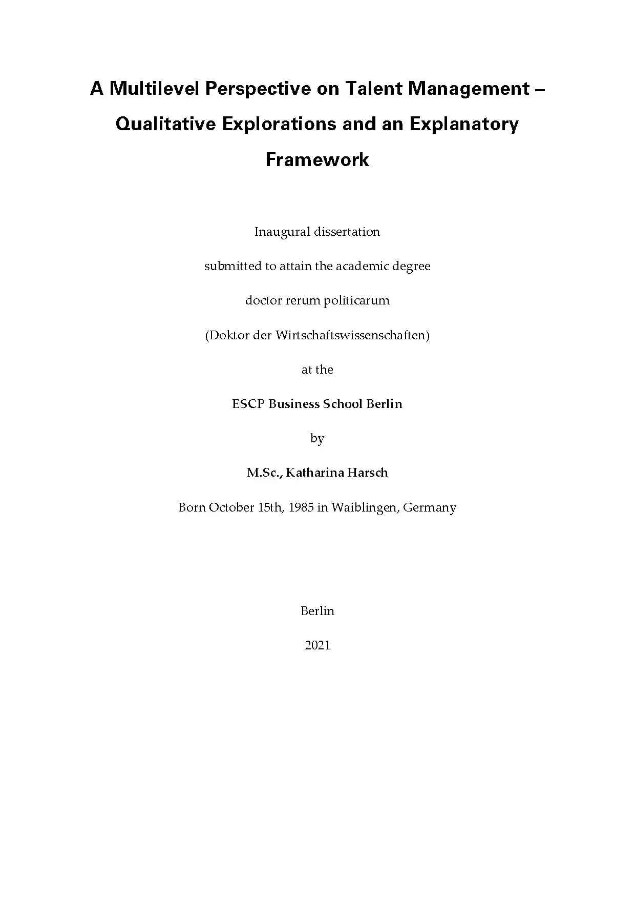 Dissertation katharina harsch 2021 online