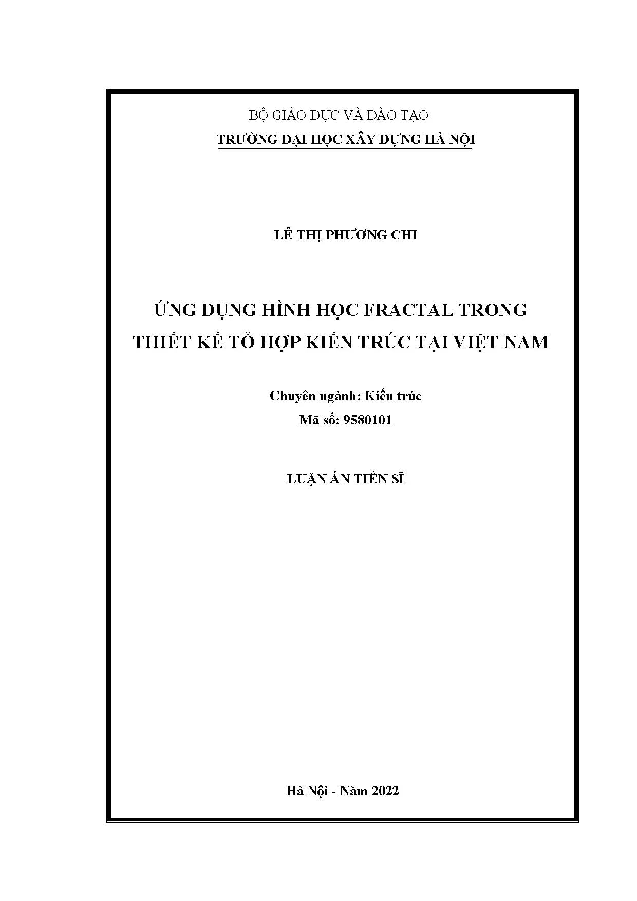 Ứng dụng Hình học Fractal trong Thiết kế Tổ hợp Kiến trúc Việt Nam