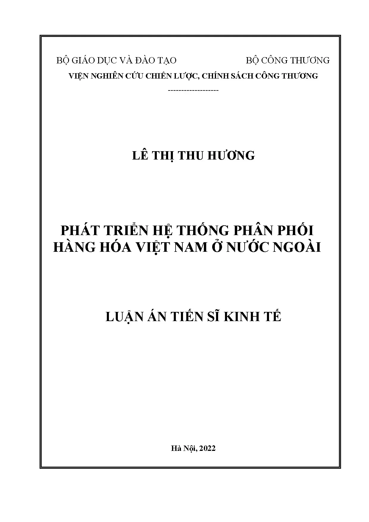 Luận án phát triển hệ thống phân phối hàng hóa việt nam ở nư