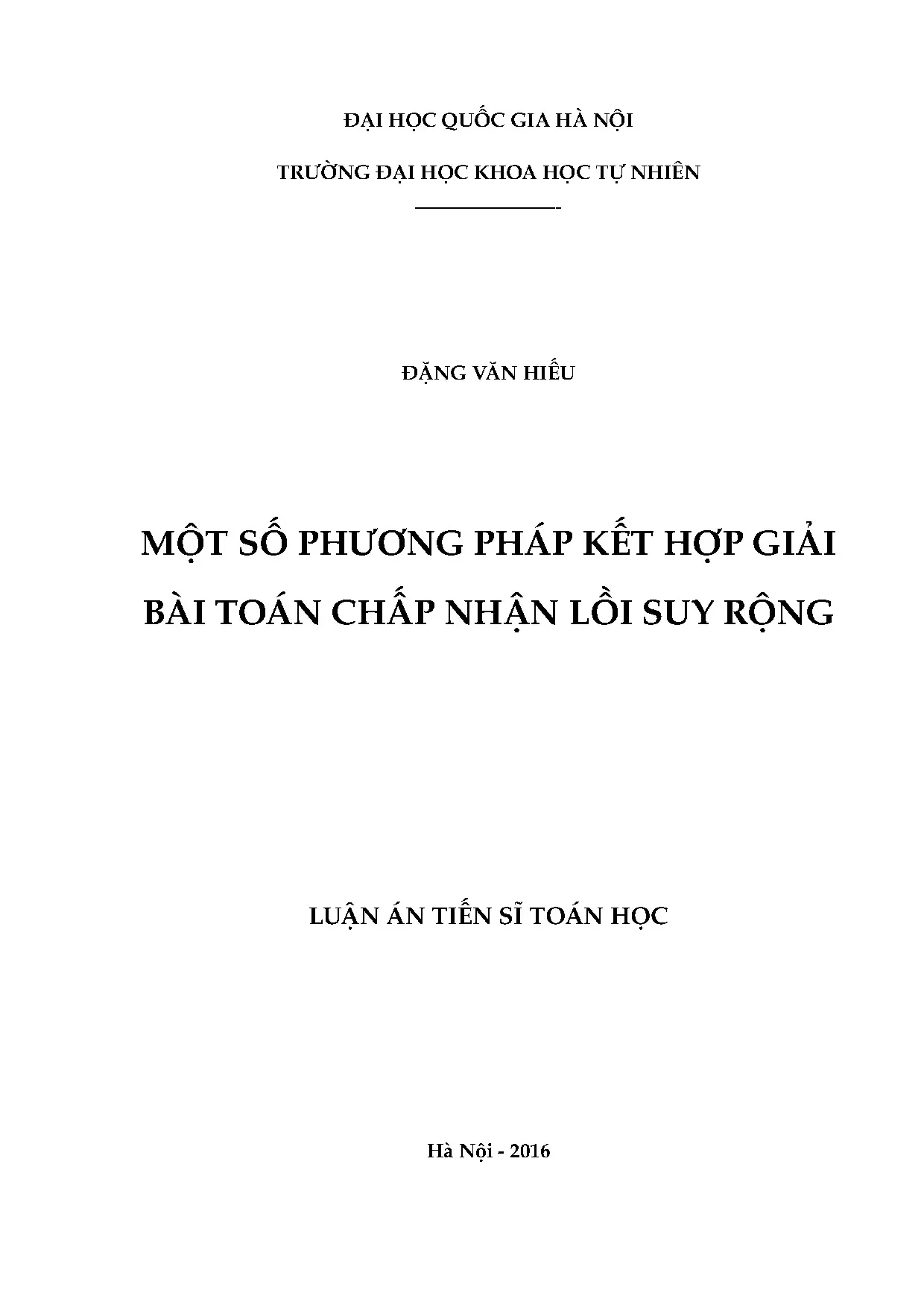 Luận án tiến sĩ giải bài toán chấp nhận lồi suy rộng phương pháp kết hợp