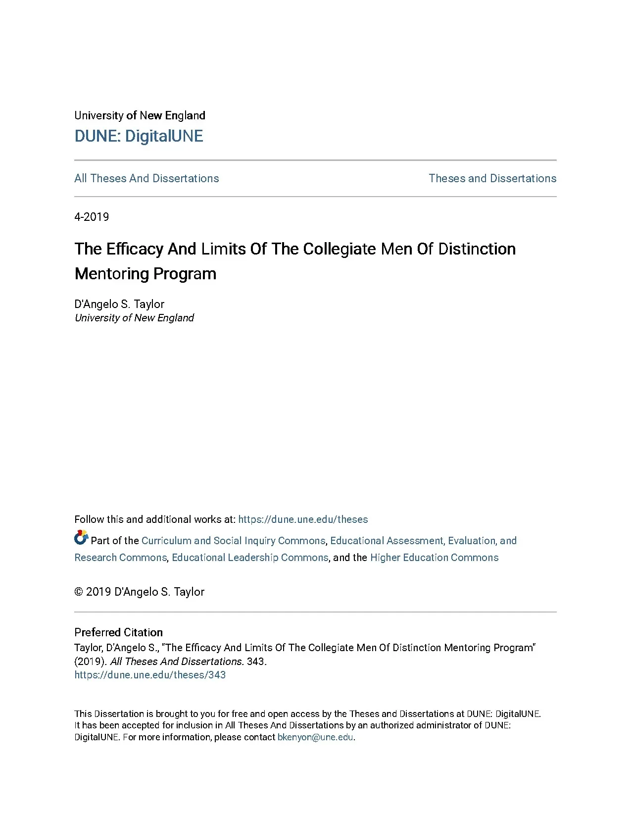 The efficacy and limits of the collegiate men of distinction