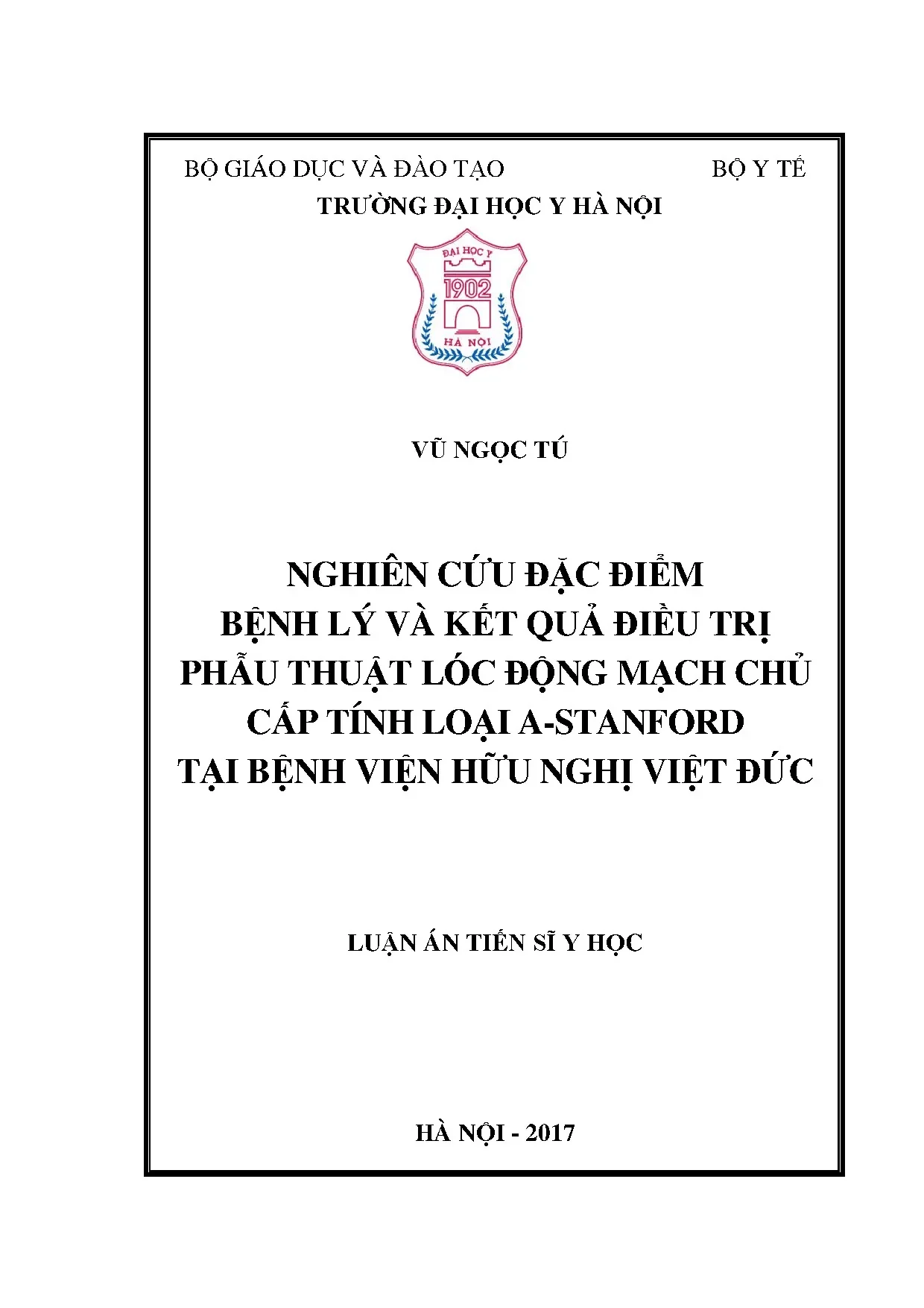 Luận án tiến sĩ nghiên cứu đặc điểm bệnh lý và kết quả điều