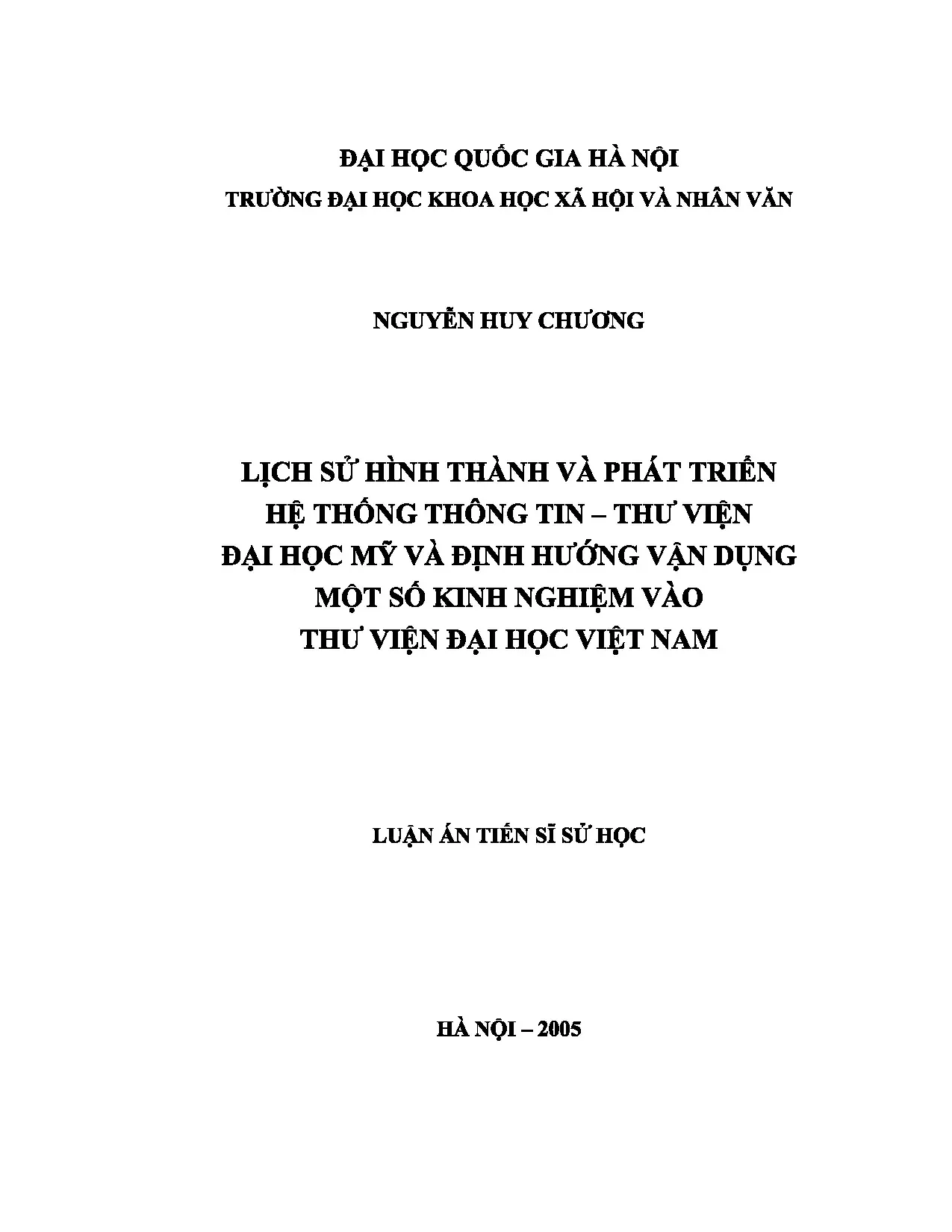 Luận án tiến sĩ lịch sử hình thành và phát triển hệ thống th