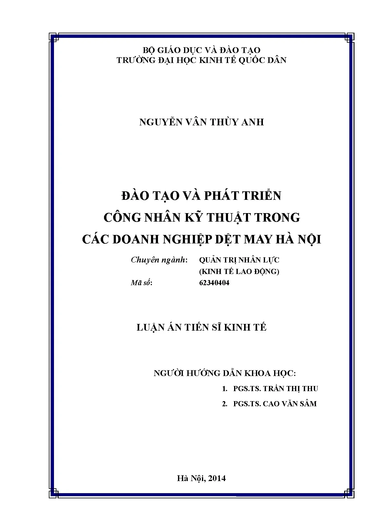 Đào tạo & Phát triển Công nhân Kỹ thuật Dệt May Hà Nội