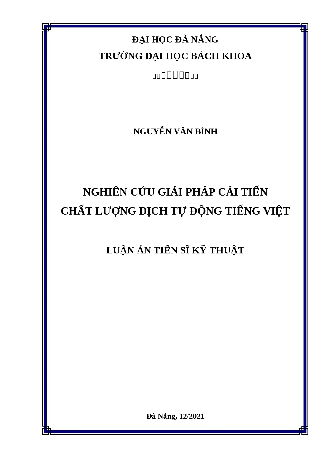 Nghiên cứu giải pháp cải tiến chất lượng dịch tự động tiếng