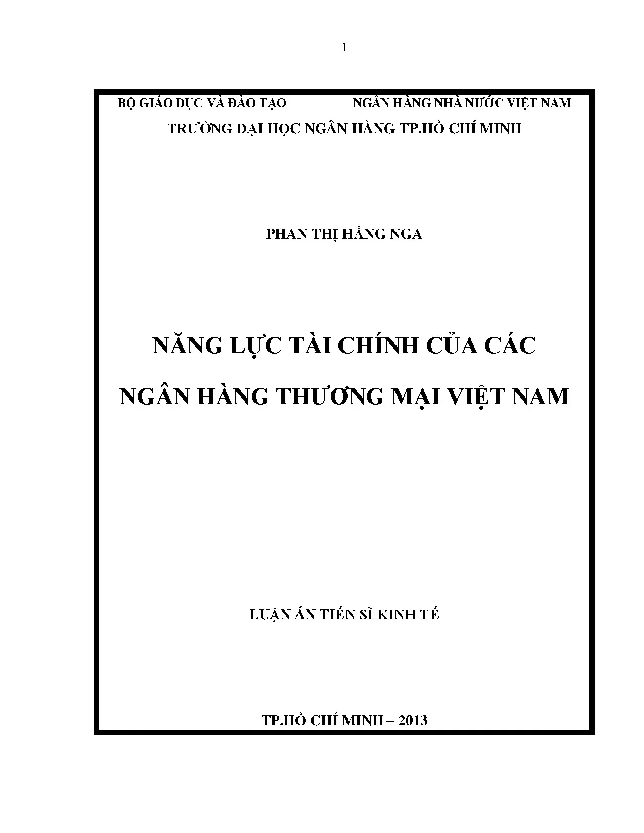 Năng lực tài chính NHTM Việt Nam: Cơ sở lý luận