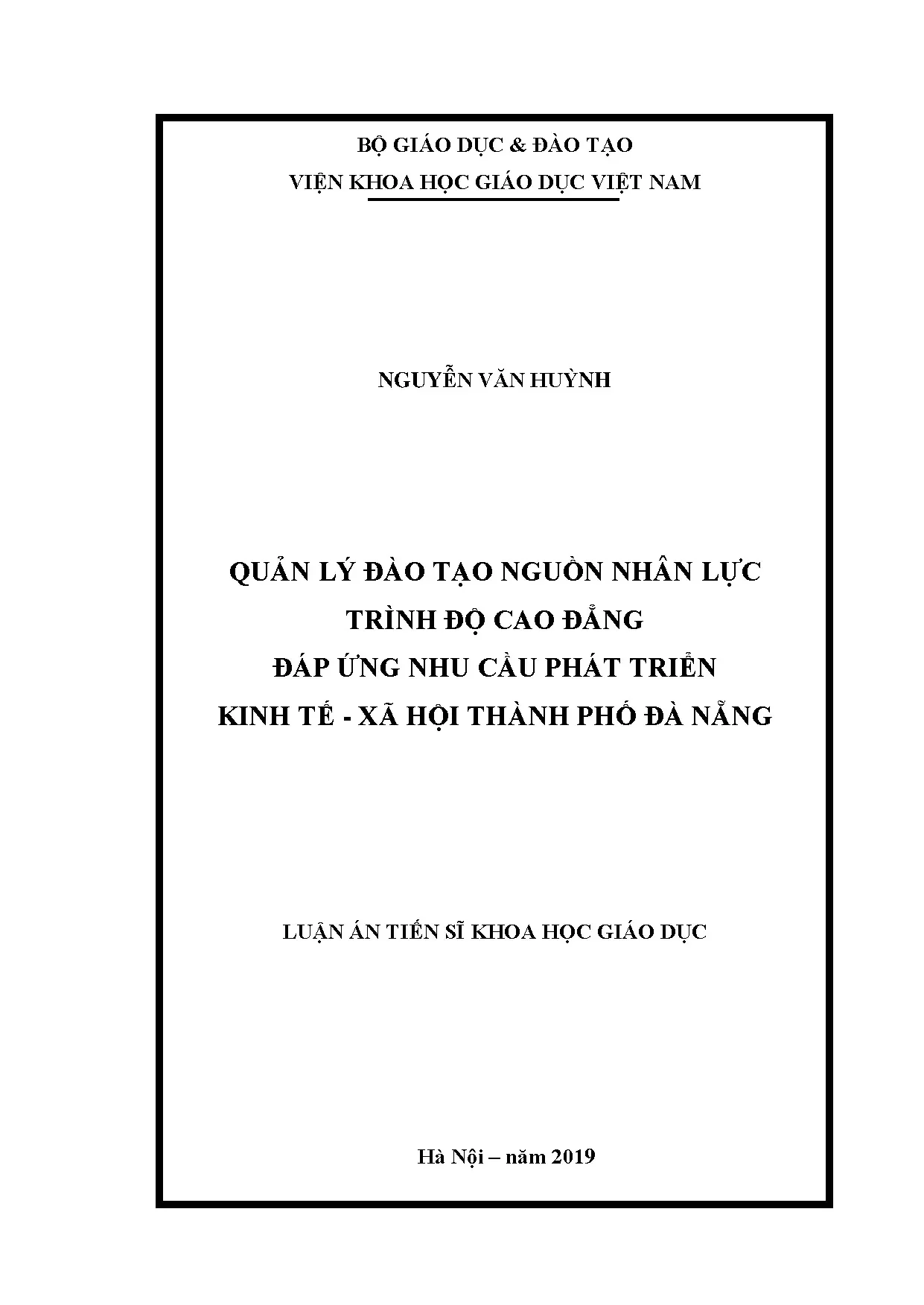 Quản lý đào tạo cao đẳng đáp ứng kinh tế xã hội Đà Nẵng