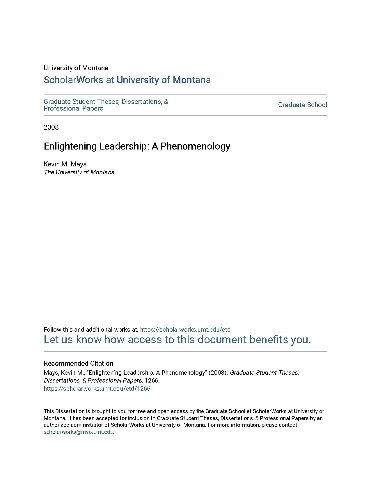 Enlightening leadership a phenomenology