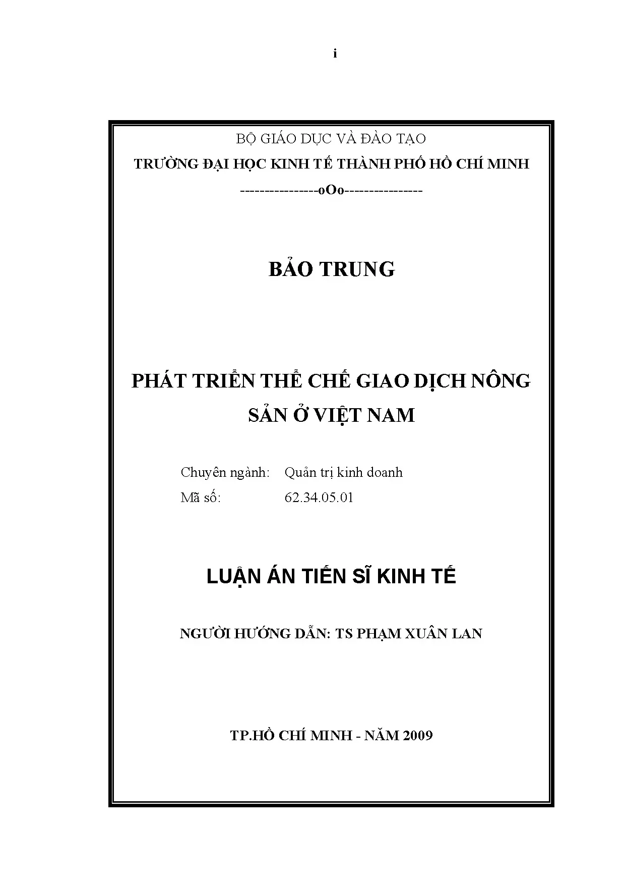 Phát triển thể chế giao dịch nông sản ở Việt Nam