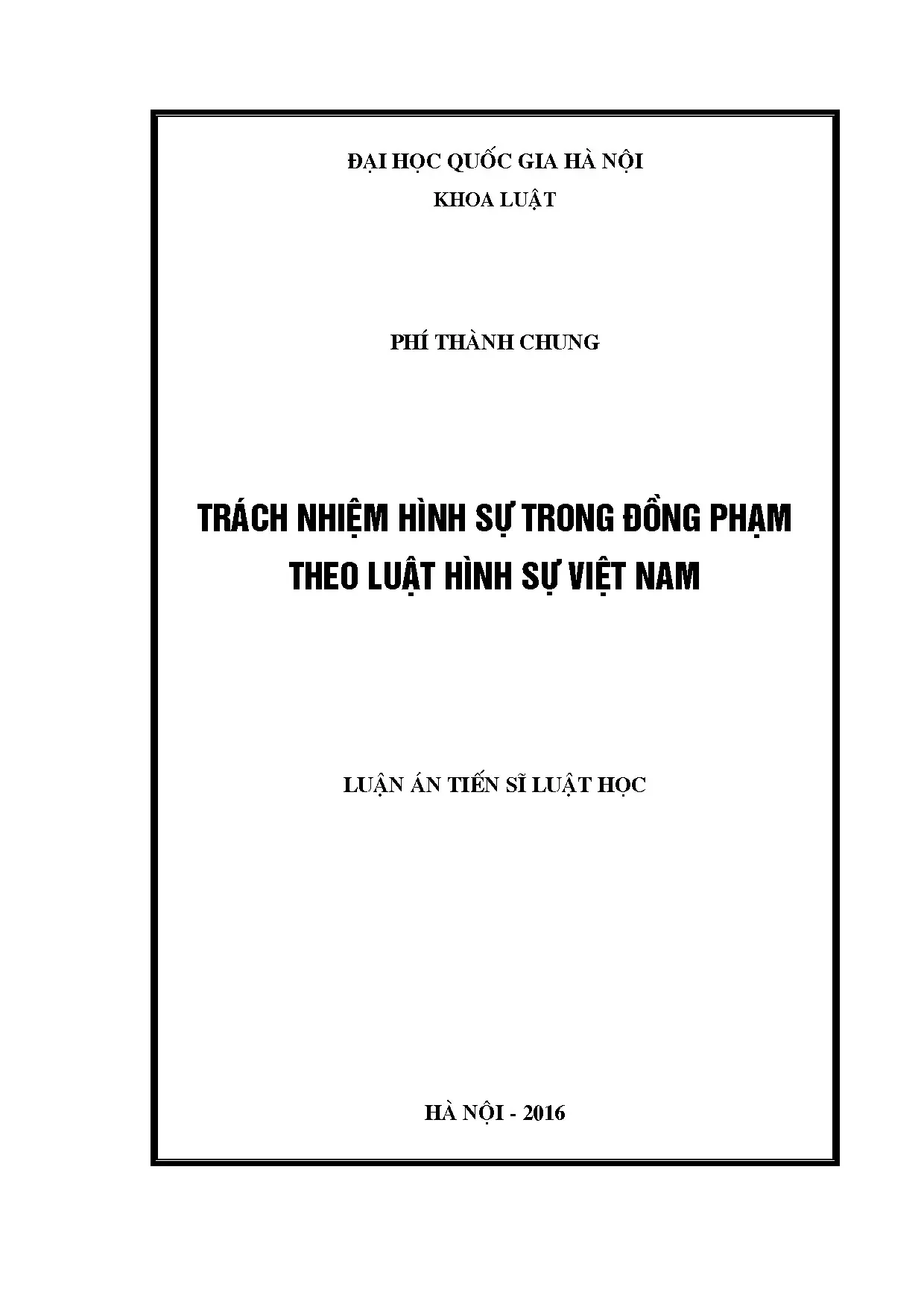 Trách nhiệm hình sự trong đồng phạm theo luật hình sự Việt Nam