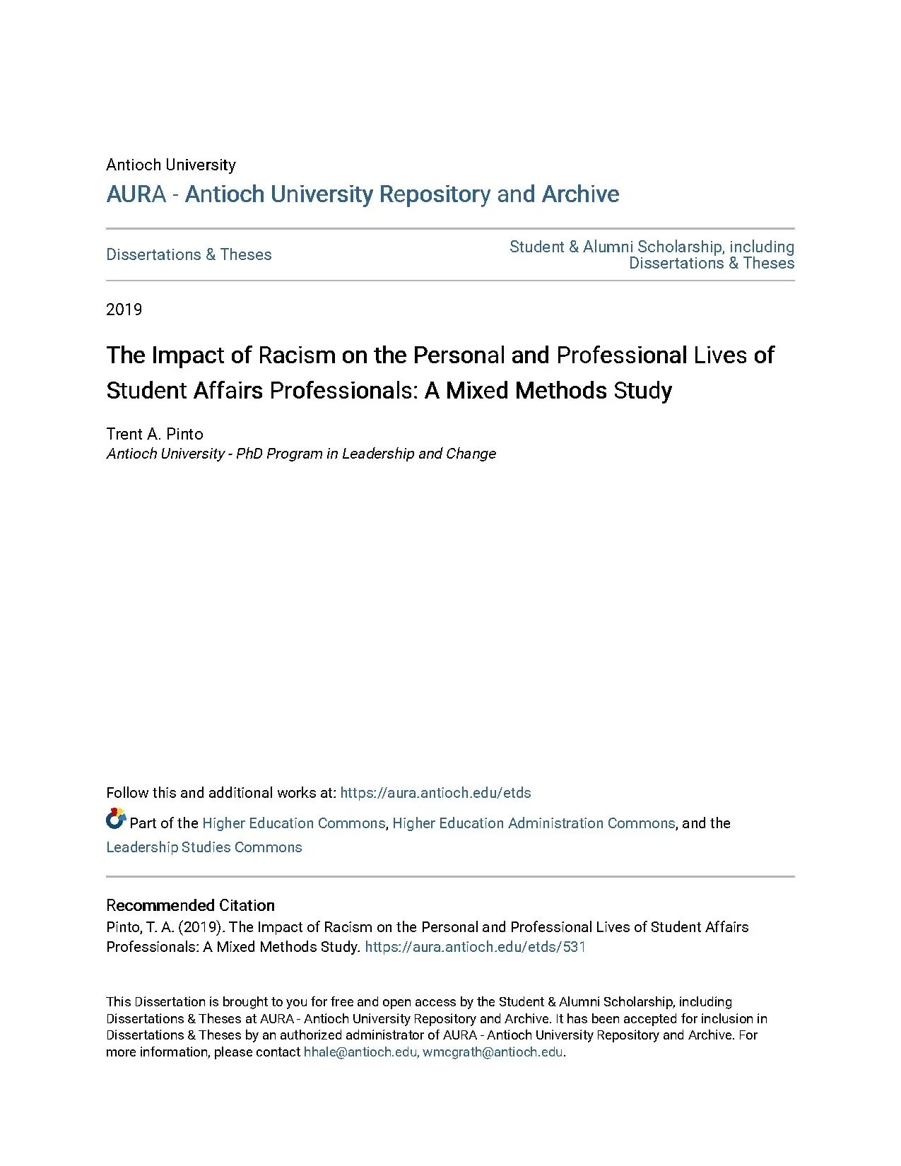 The impact of racism on the personal and professional lives