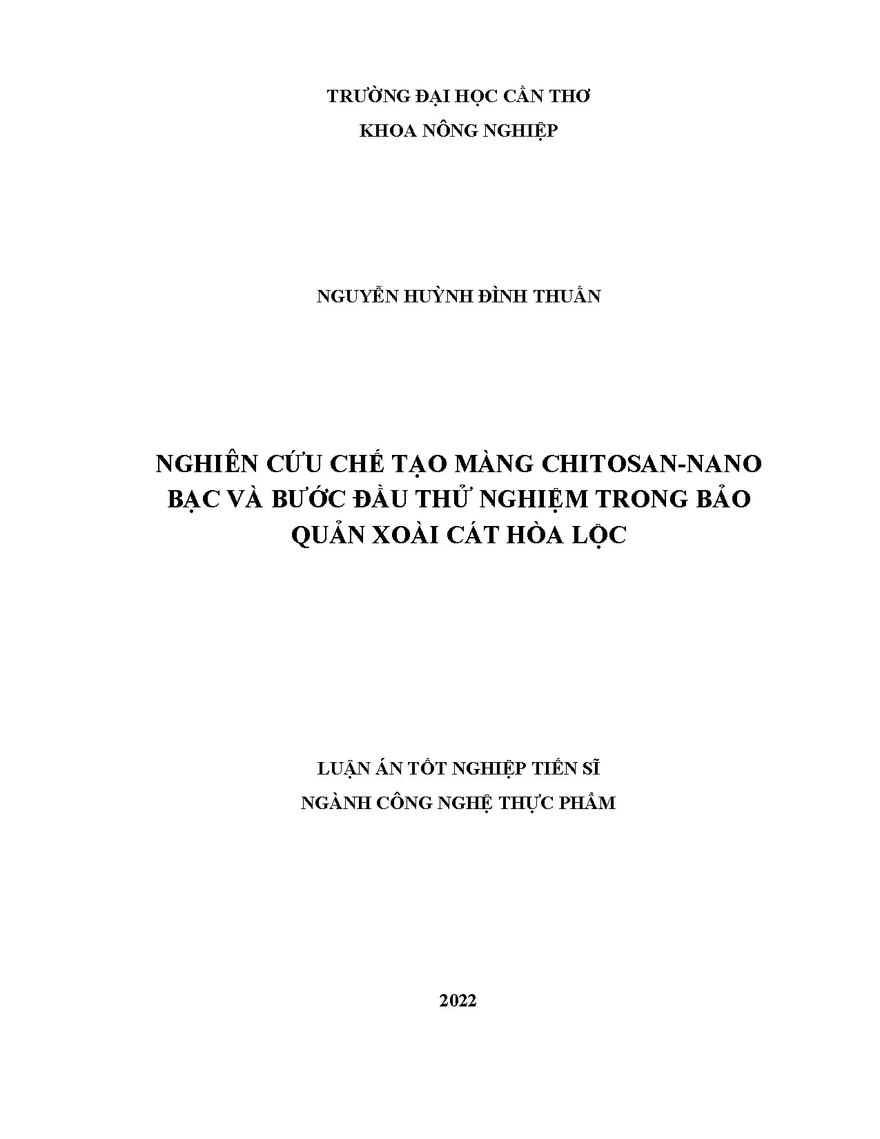 Màng Chitosan Nano Bạc: Bảo Quản Xoài Cát Hòa Lộc