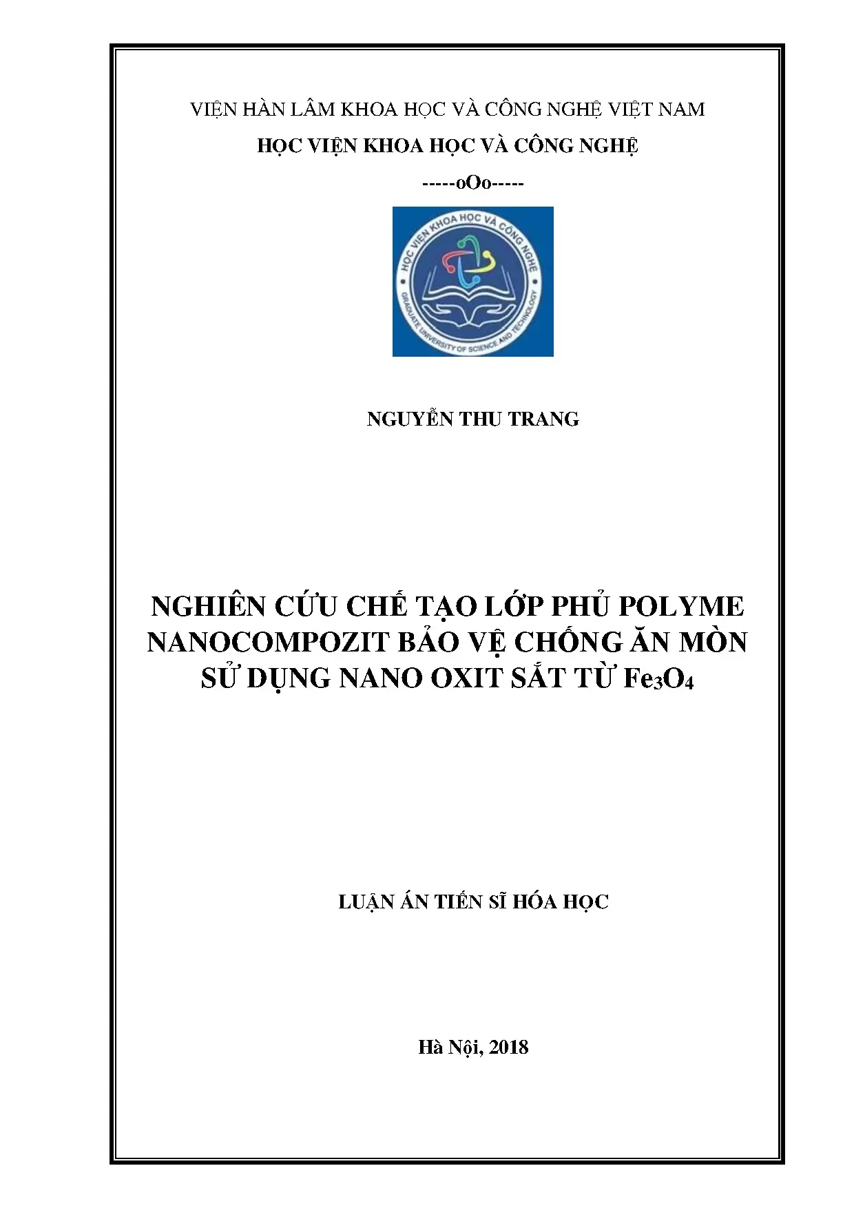 Luận án tiến sĩ nghiên cứu chế tạo lớp phủ polyme nanocompoz