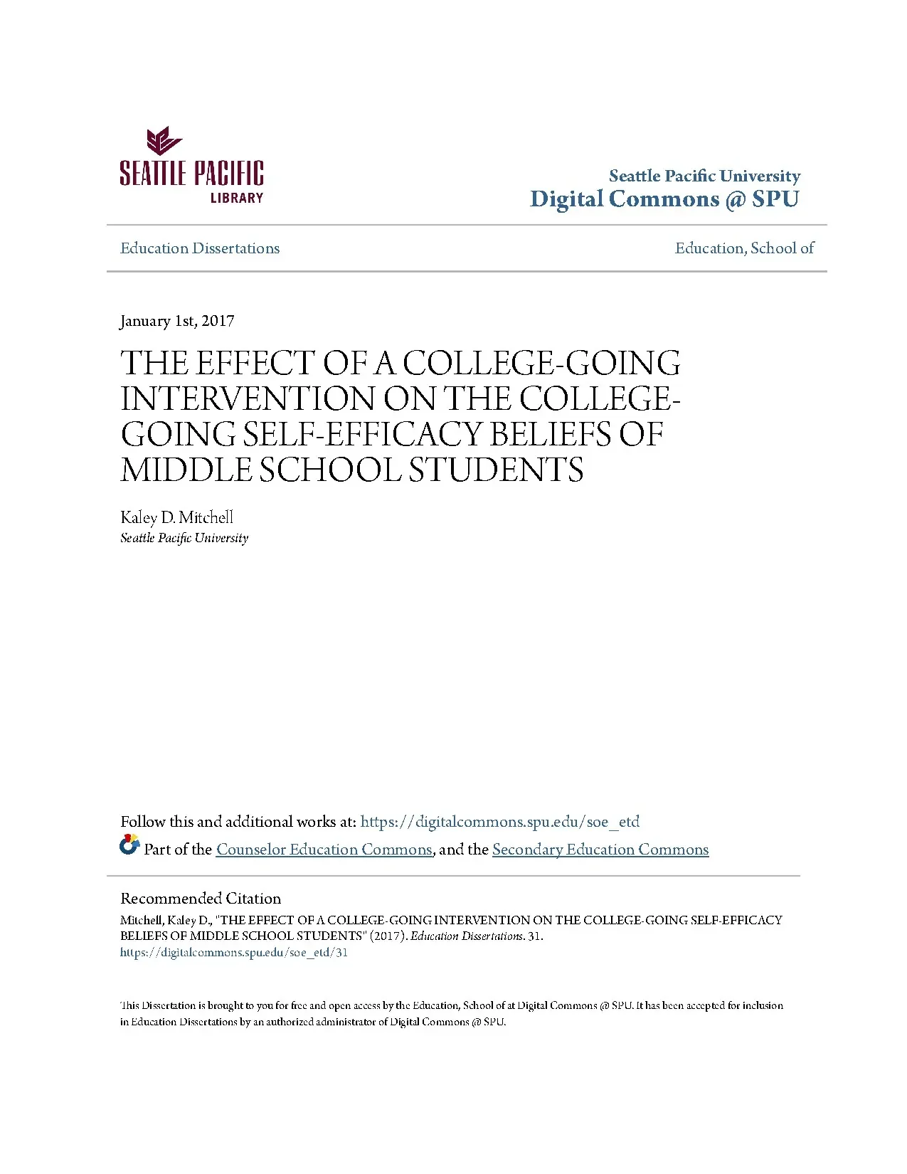 The effect of a college going intervention on the college go