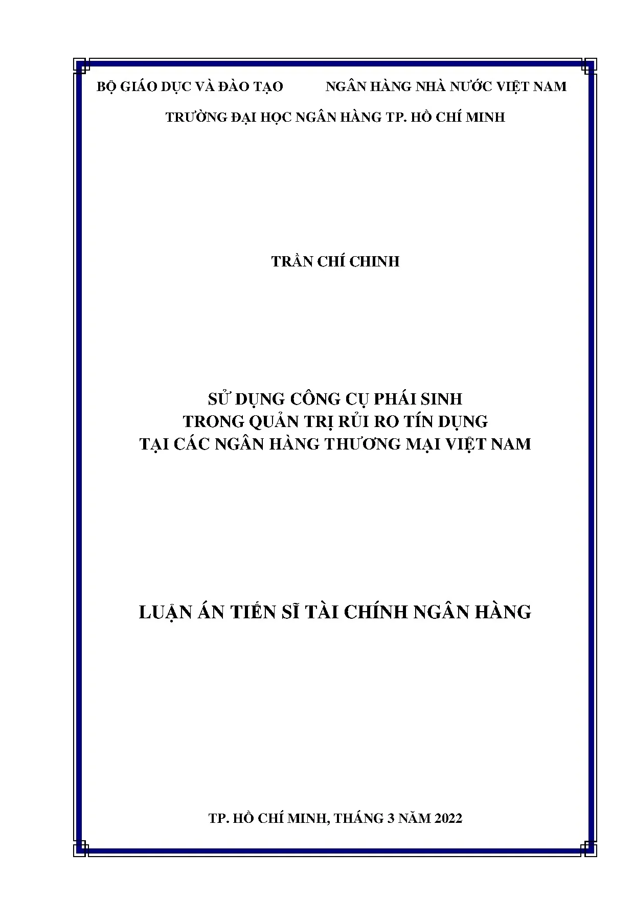 Công cụ phái sinh quản trị rủi ro tín dụng NHTM Việt Nam
