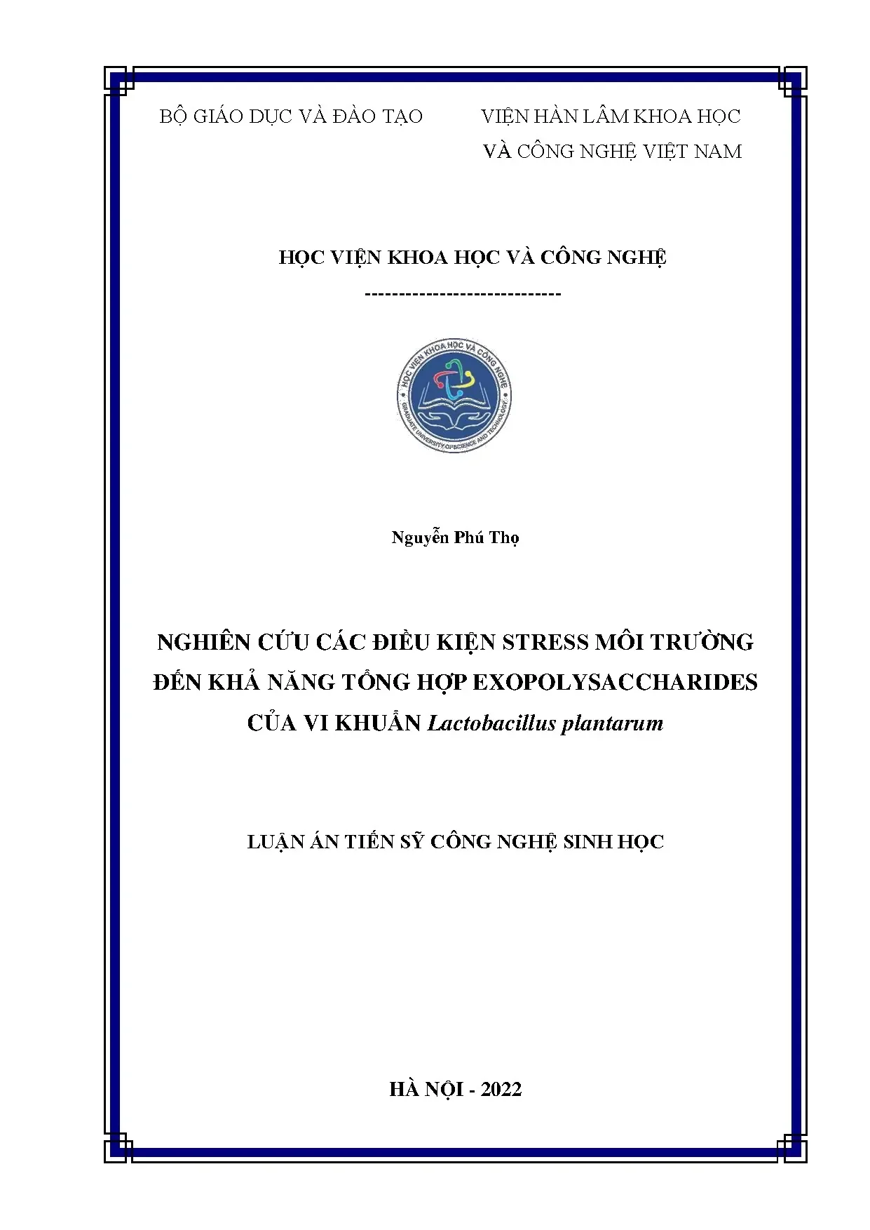 Nghiên cứu stress môi trường ảnh hưởng EPS Lactobacillus plantarum