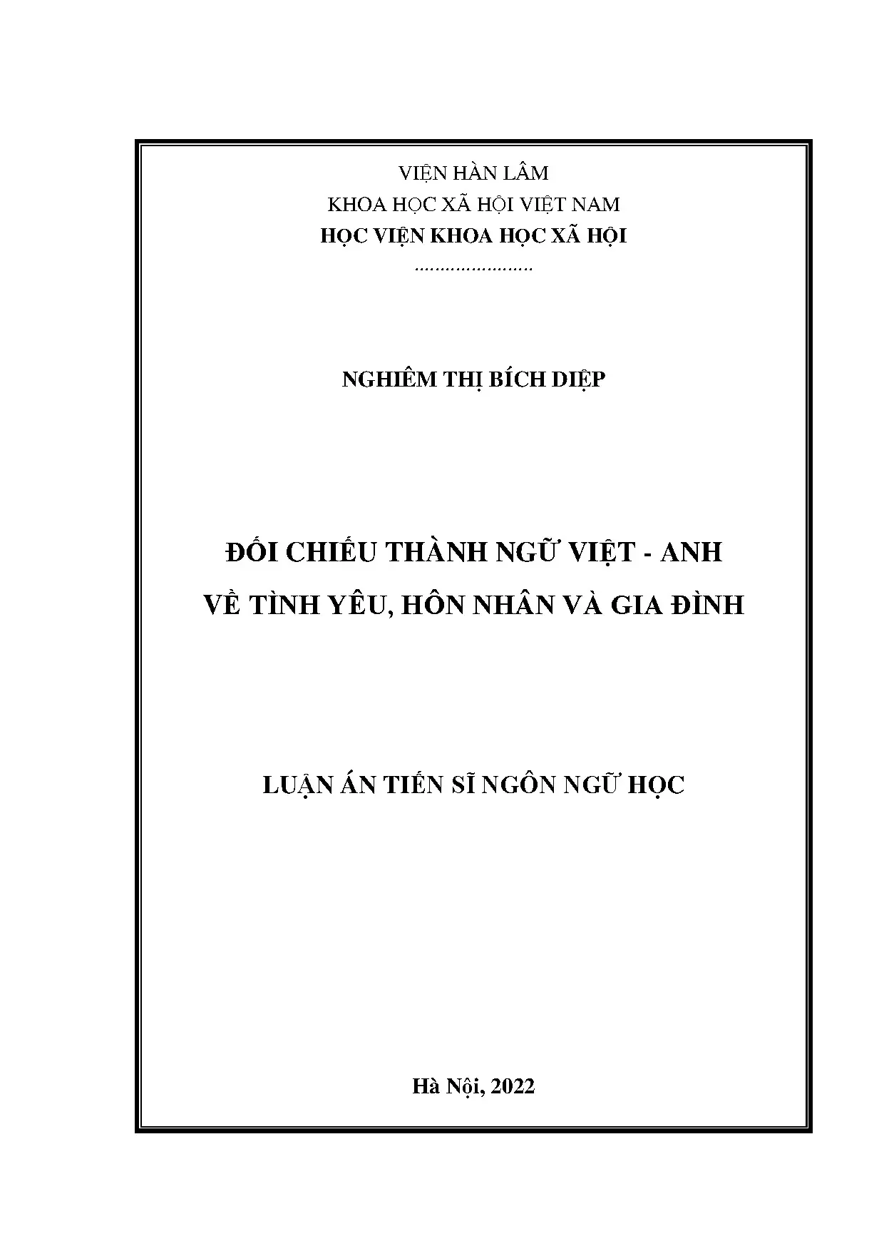 Đối chiếu thành ngữ Việt Anh về tình yêu hôn nhân gia đình
