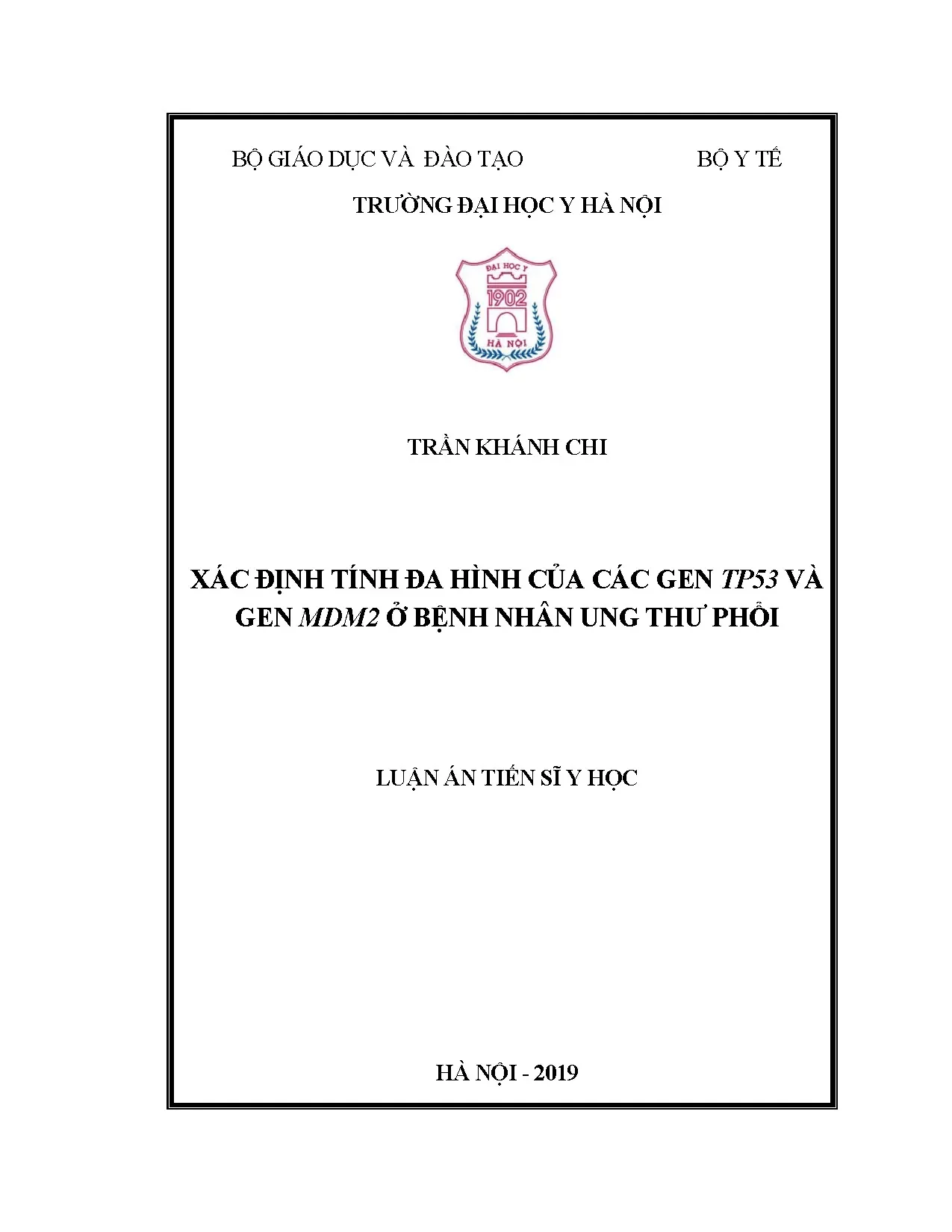 Luận án tiến sĩ xác định tính đa hình của các gen tp53 và ge