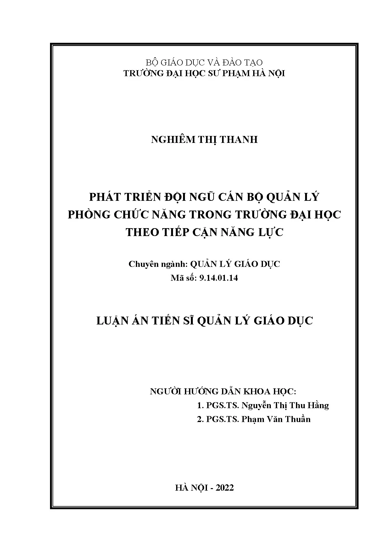 Phát triển đội ngũ cán bộ quản lý trường đại học