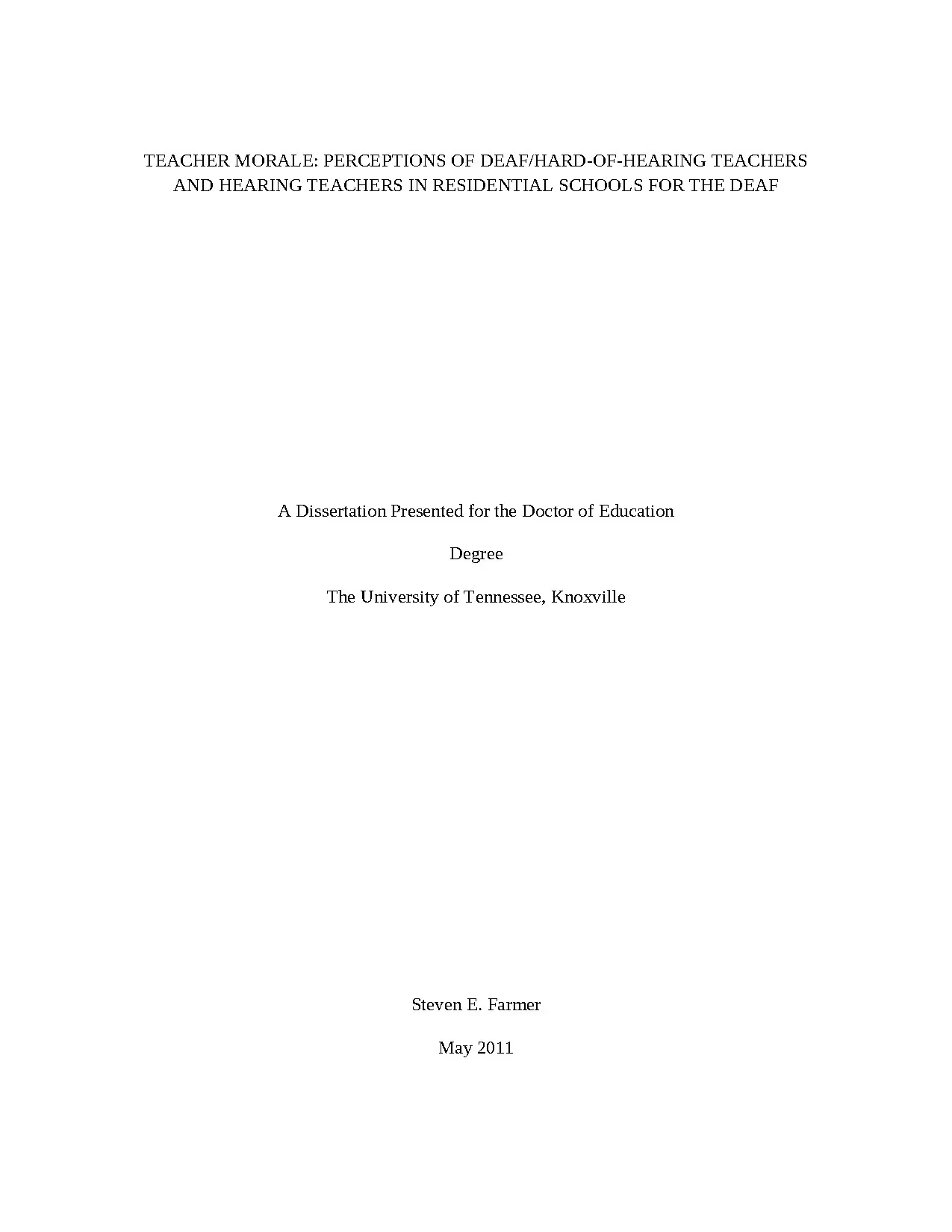 Teacher morale draft dissertation 2