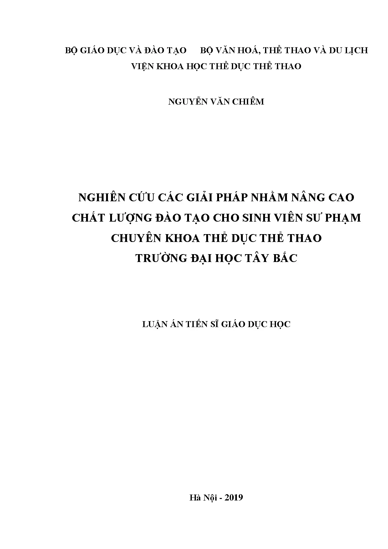 Nâng cao chất lượng đào tạo sinh viên sư phạm TDTT ĐH Tây Bắc